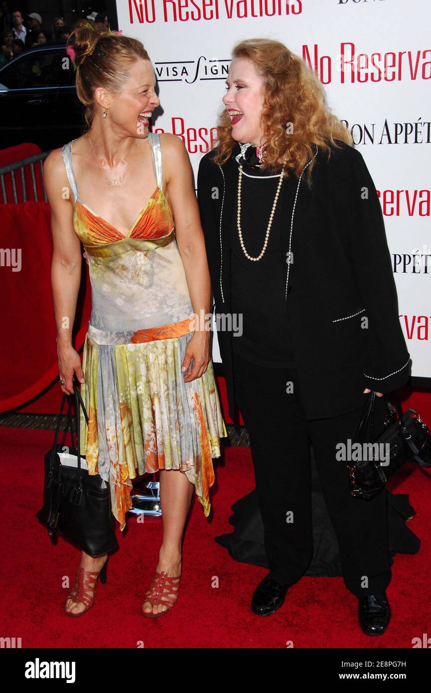 Actors Arija Bareikis (L) and Celia Weston attend the premiere of "No  Reservations" held at the Ziegfeld Theatre on Wednesday, July 25, 2007 in  New York City, USA. Photo by Gregorio Binuya/ABACAUSA.COM (