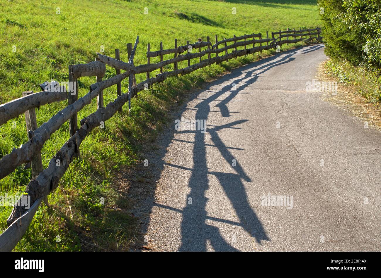 old fence along rural road of Kamena Gora, Serbia Stock Photo - Alamy