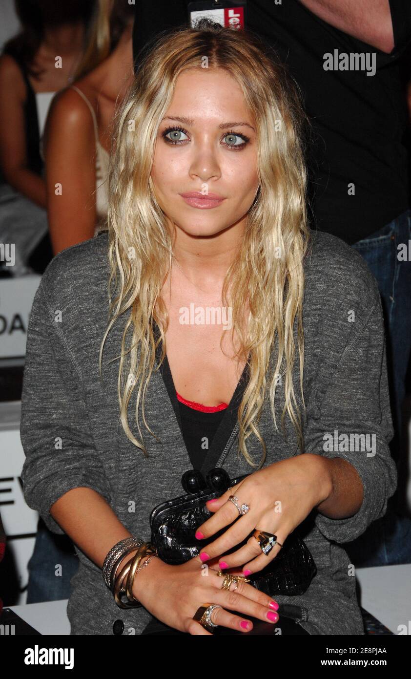 Mary-Kate Olsen sits front row for the Warhol Factory X Levi's X Damien  Hirst show during Mercedes Benz Fashion Week Spring 2008 at Gagosian  Gallery in New York City, USA on September