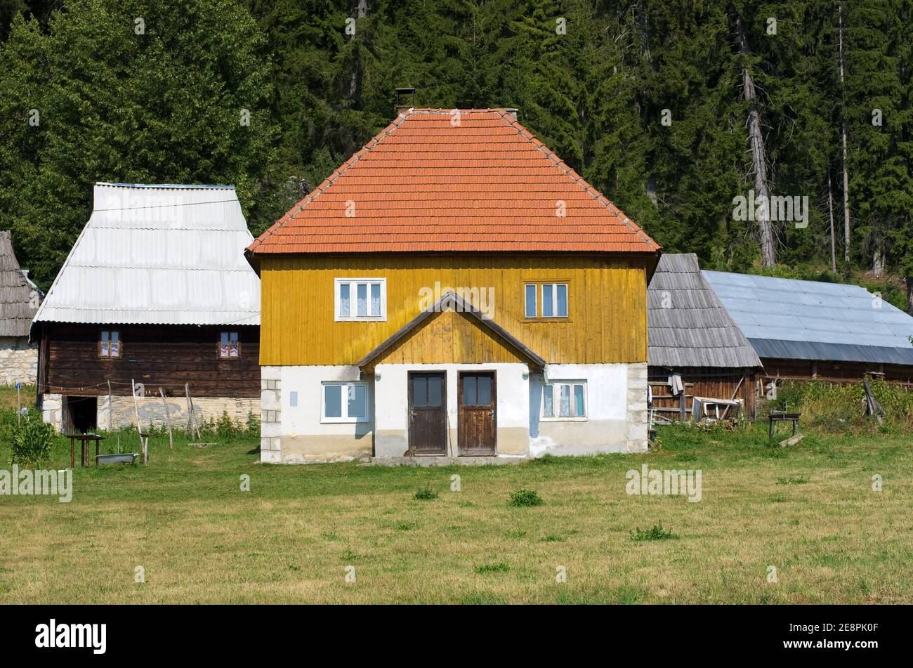 traditional wooden house in Kamena Gora, Serbia Stock Photo Alamy