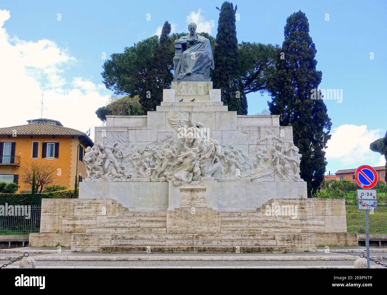 Monument to Giuseppe Mazzini - Rome, Italy - Stock Photo
