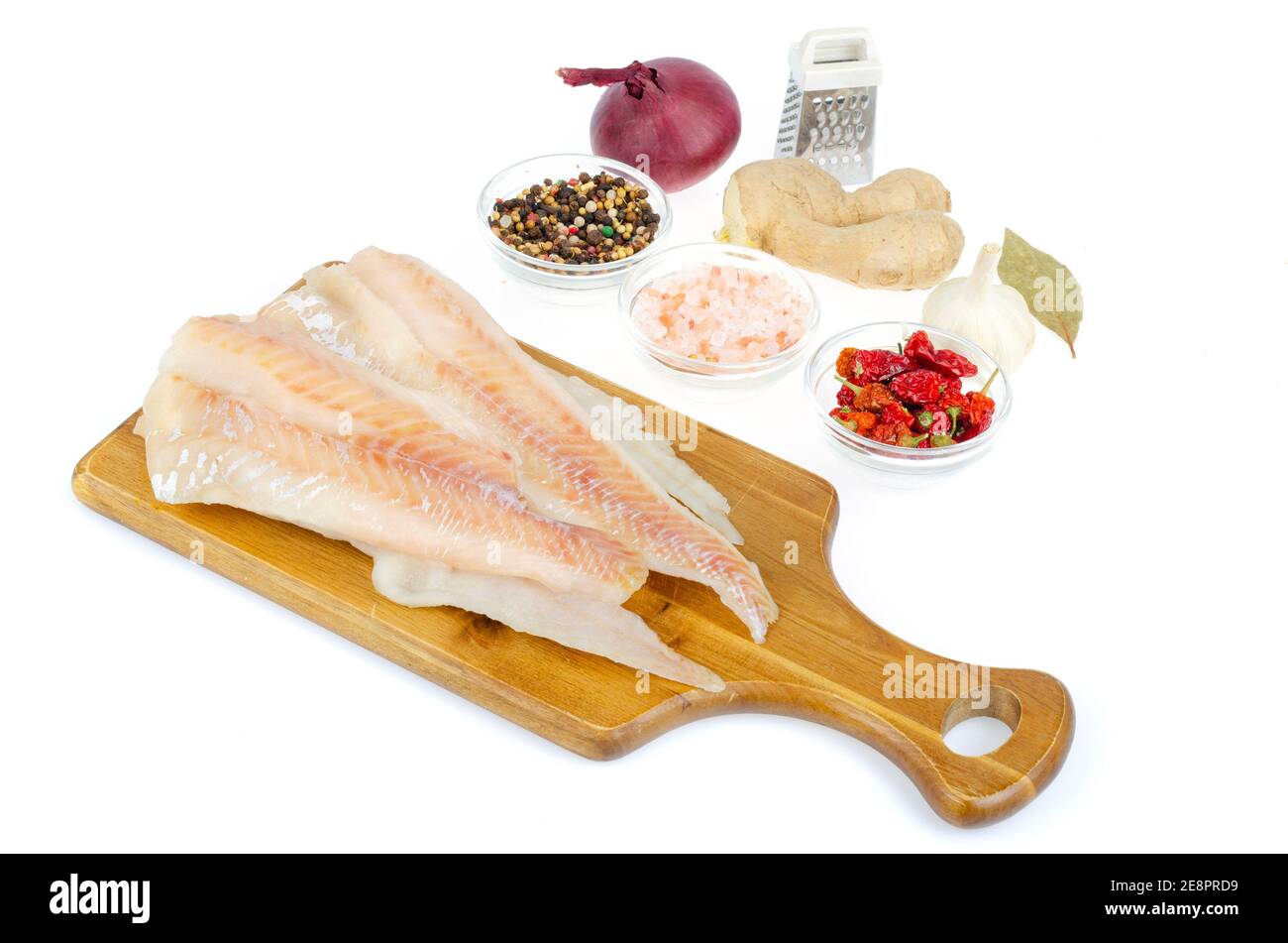 Frozen pollock fillet. Cooking fish dishes. Photo Stock Photo Alamy