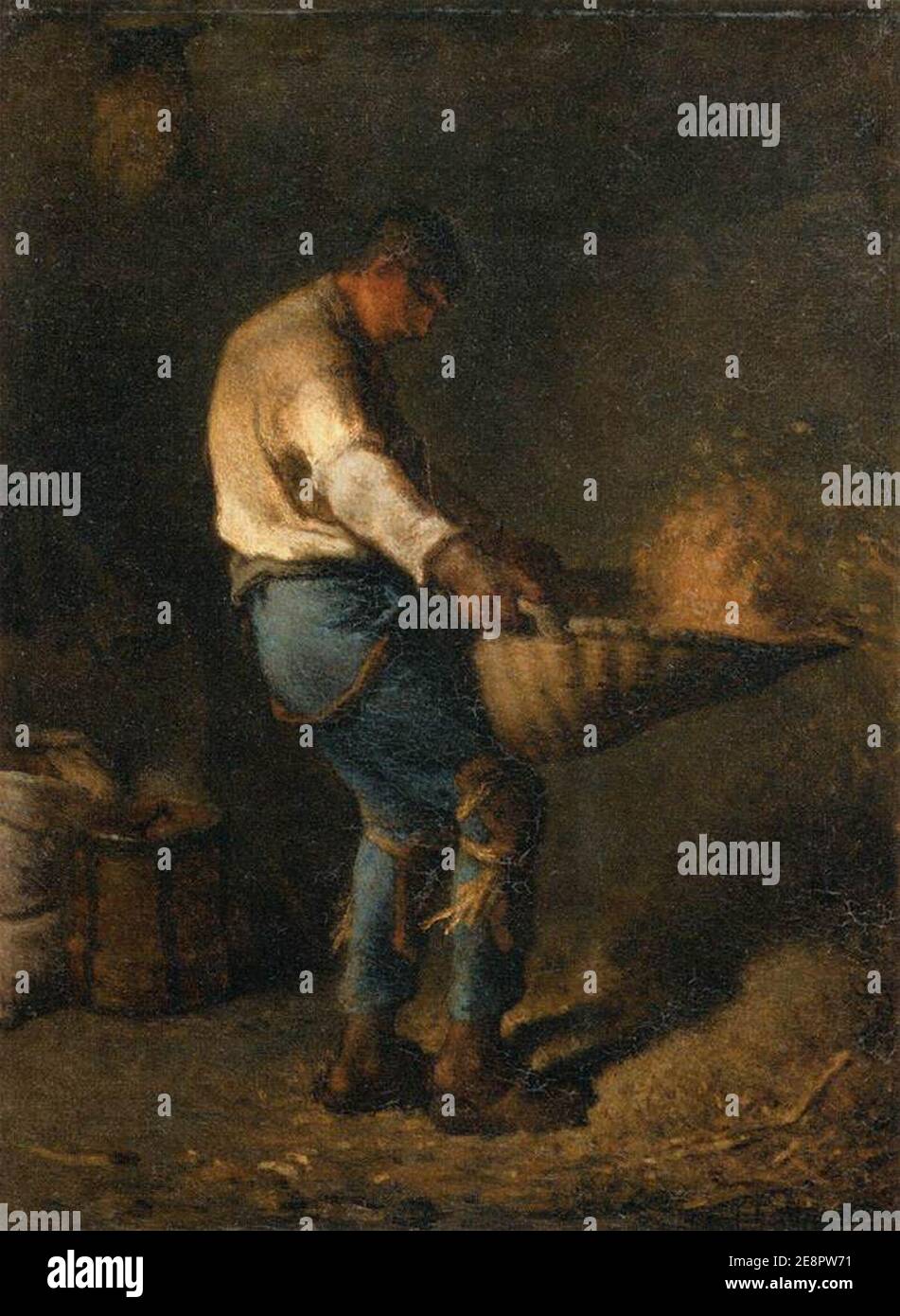 JeanFrançois Millet (II) The Winnower Stock Photo Alamy