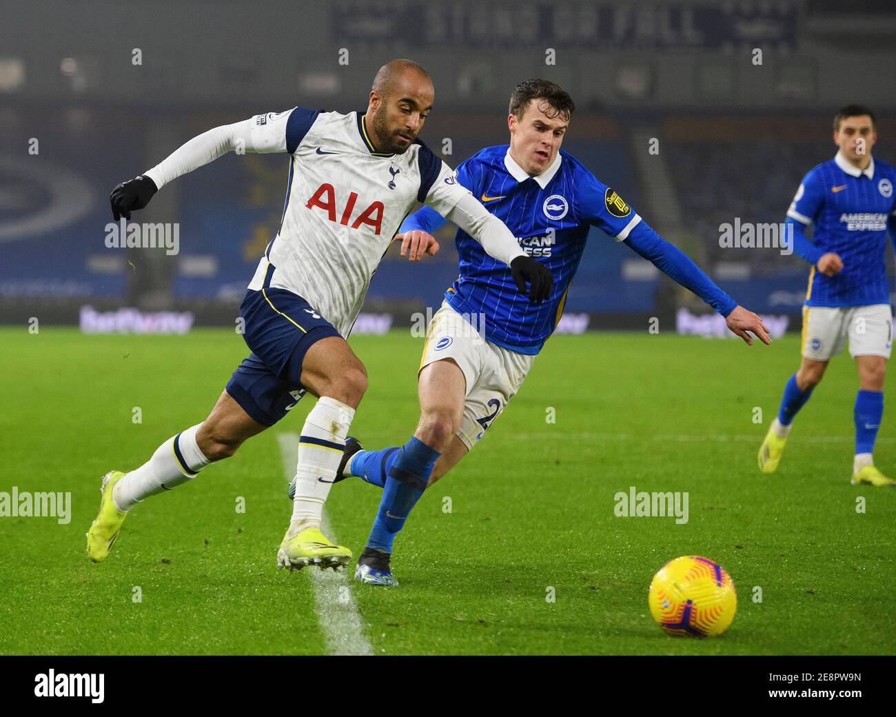Amex Stadium, Brighton, 31st Jan 2021  Tottenham's Lucas Moura during their Premier League match against Brighton & Hove Albion Picture Credit : © Mark Pain / Alamy Live News Stock Photo