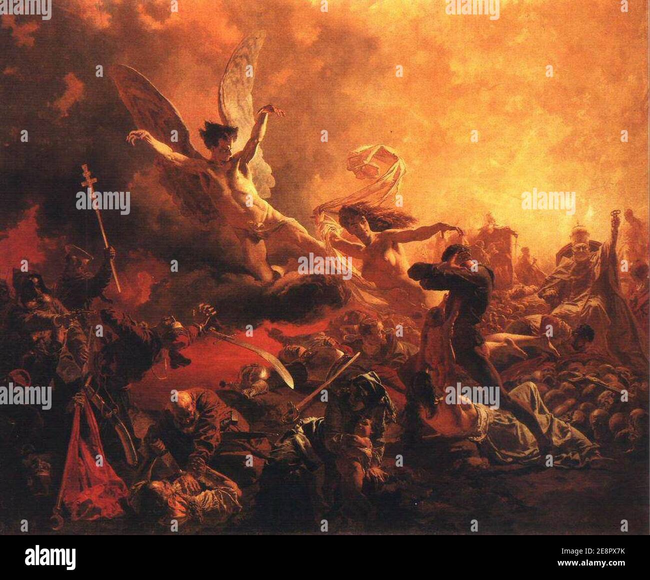 Mihály Zichy - The Triumph of the Genius of Destruction Stock