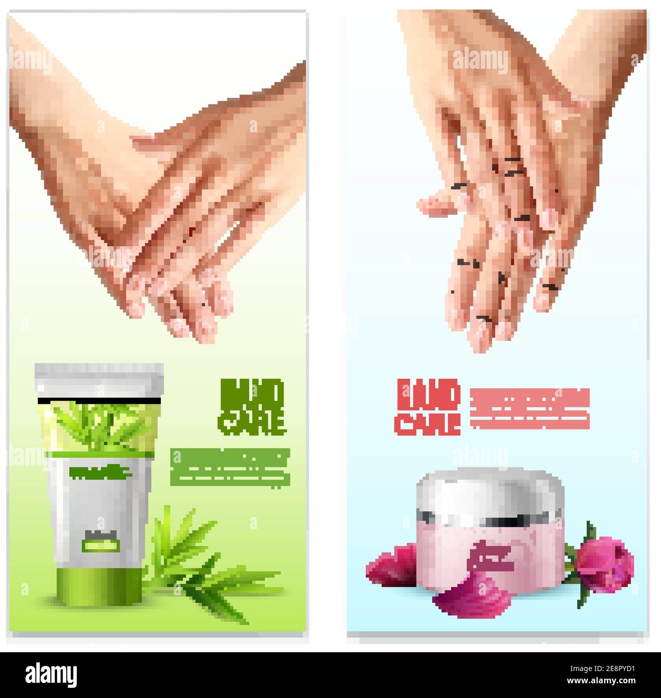 Natural hand creams with plants and rose buds extracts 2 vertical