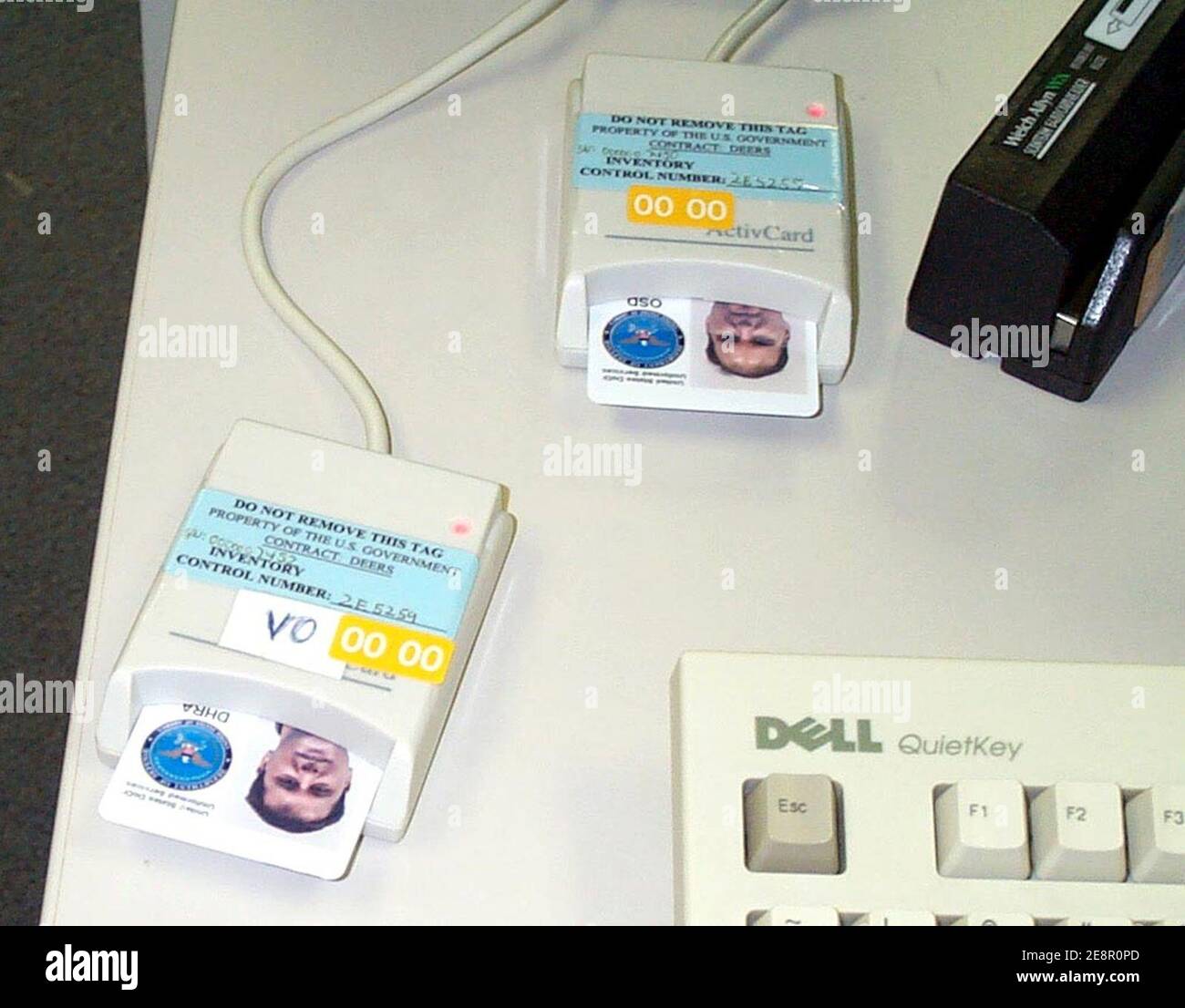 Military american id card readers stock photo alamy
