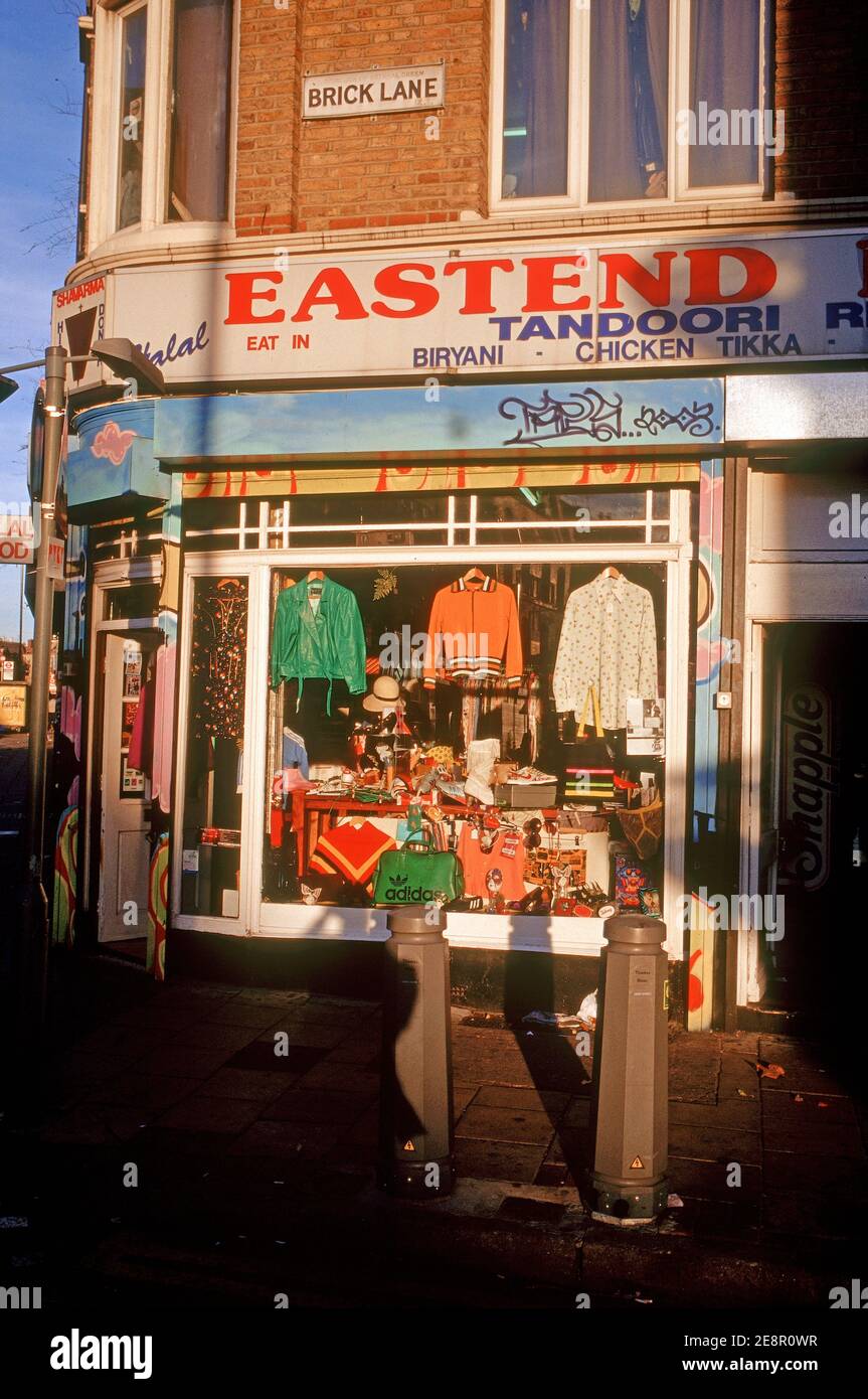 Second Hand Shop in Brick Lane East London Stock Photo