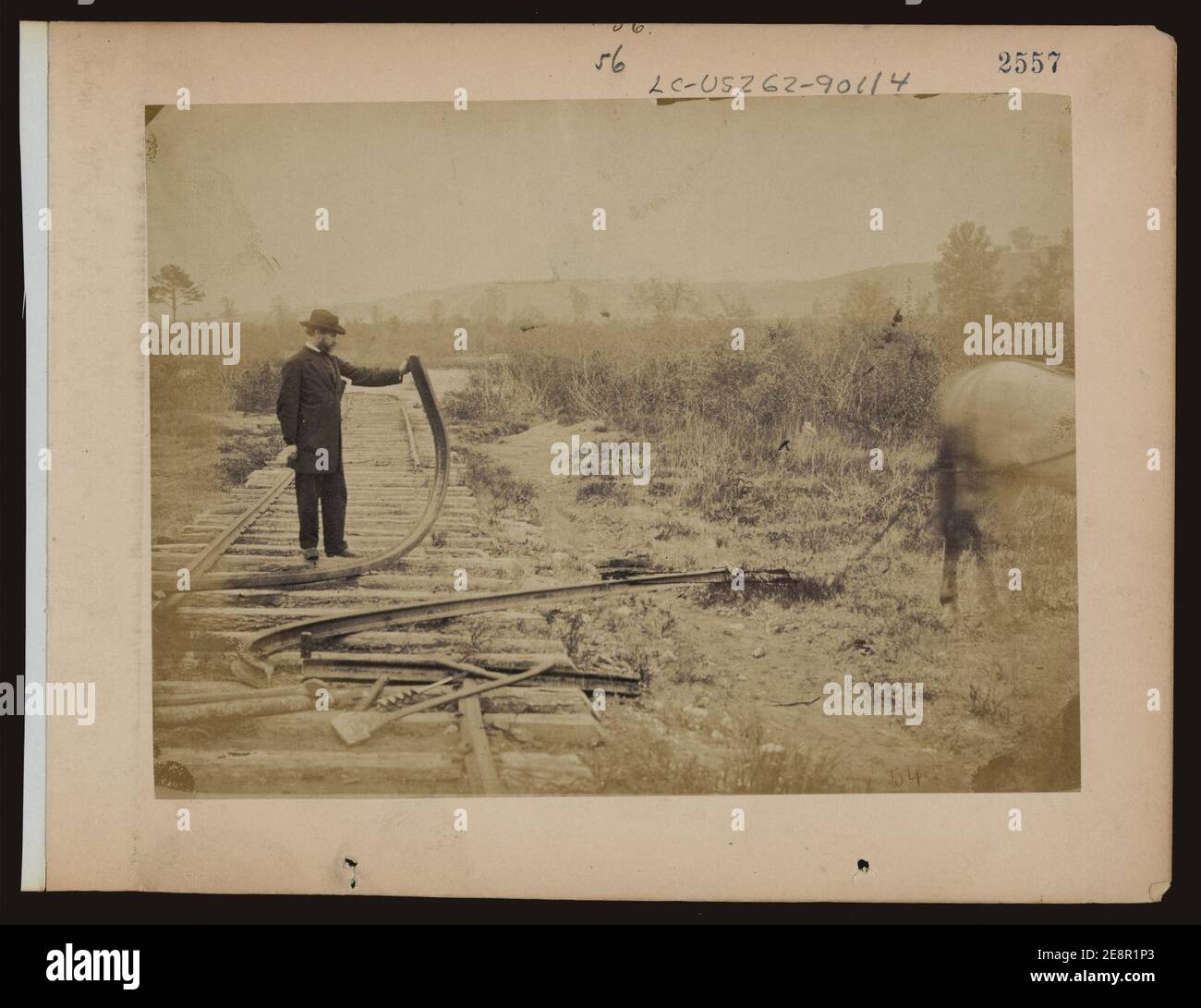 Twisted Rails Military railroad operations in northern Virginia- man standing on ...