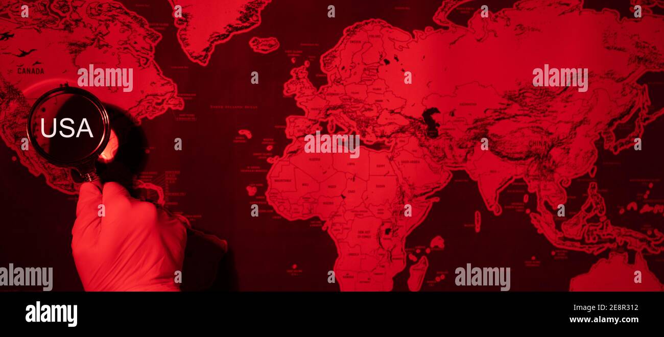 Magnifying glass map usa hi-res stock photography and images - Alamy