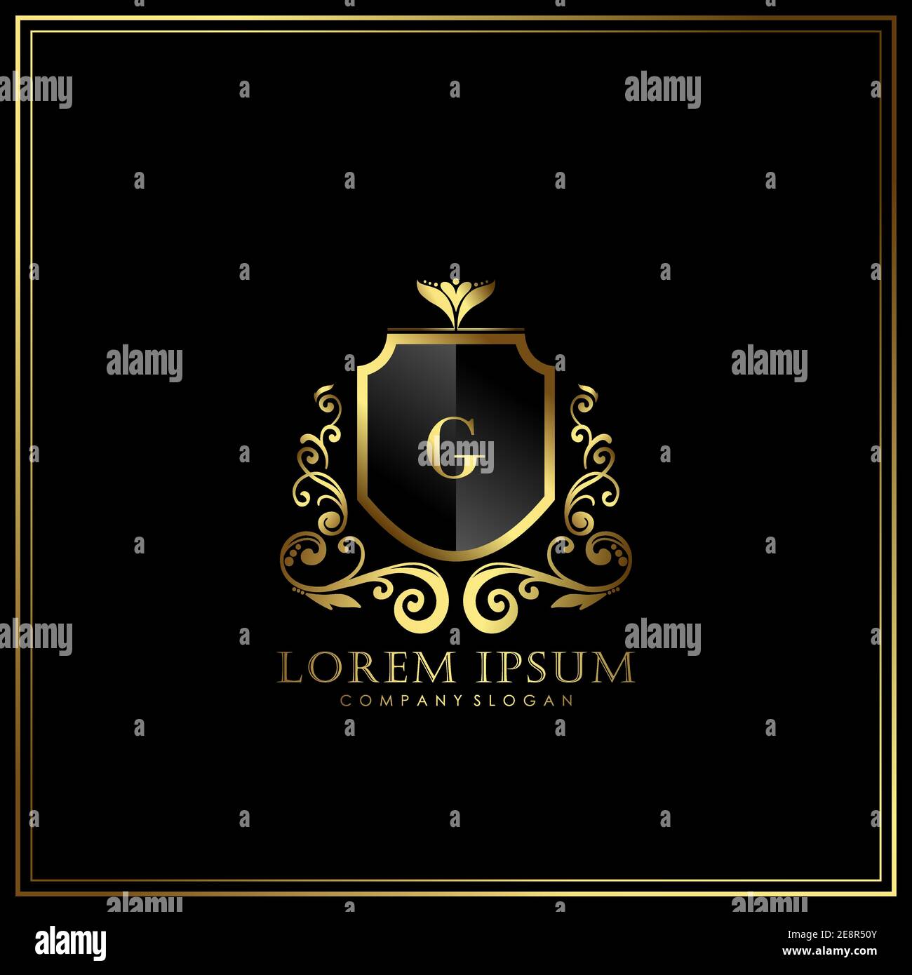 G Initial Letter Luxury Logo template in vector for Restaurant, Royalty, Boutique, Cafe, Hotel, Heraldic, Jewelry, Fashion and other vector illustrati Stock Vector