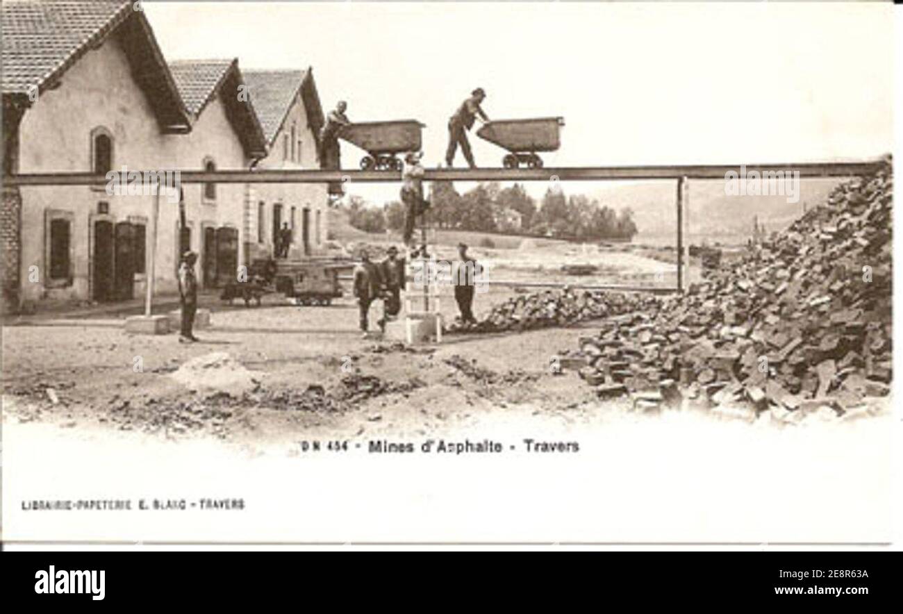 Mines d' Asphalte - Travers. Stock Photo