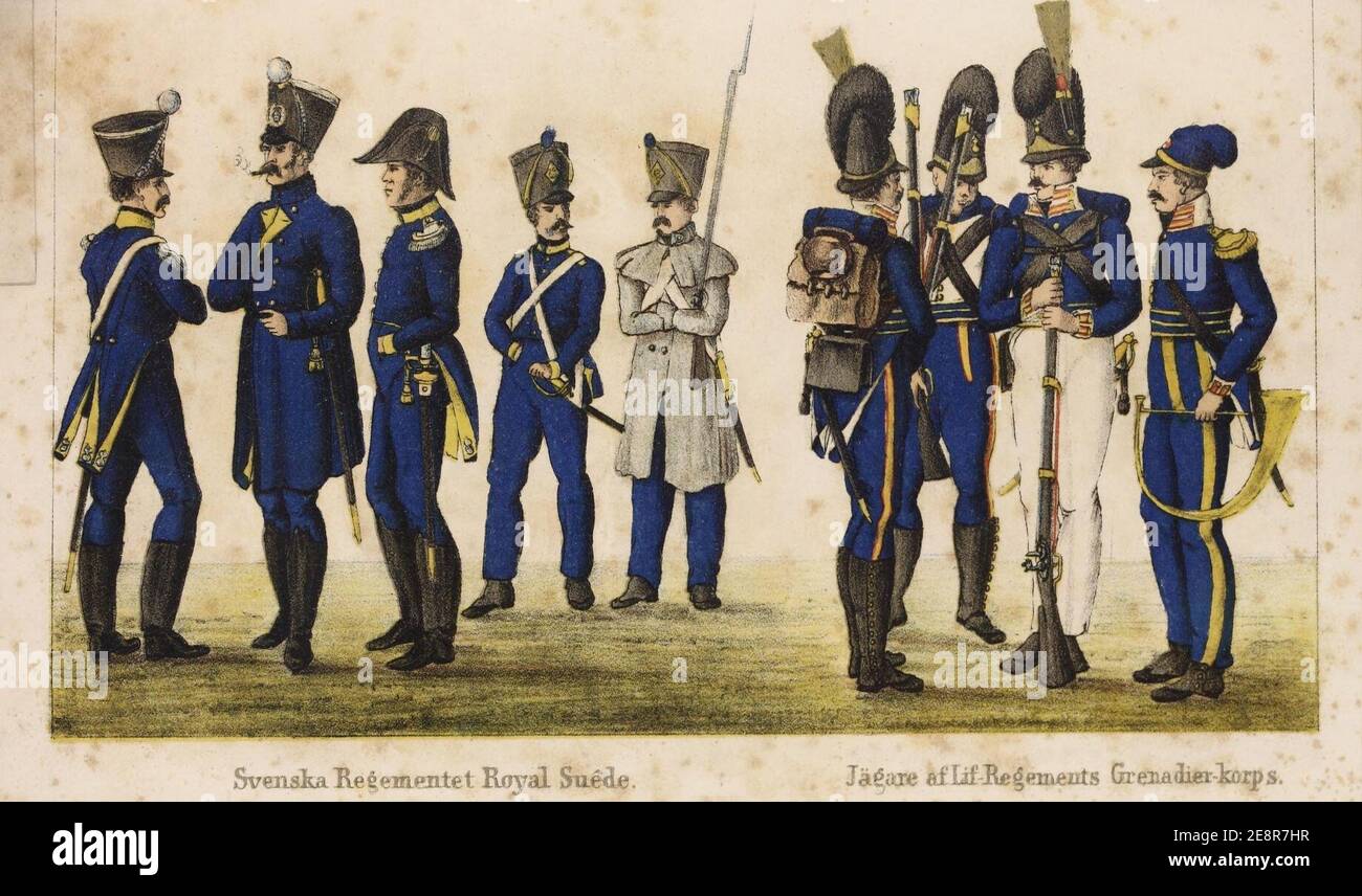 Minnes-anteckningar under 1813 och 1814 årens kampagner uti Tyskland och Norge - no-nb digibok 2014022624014-359. Stock Photo