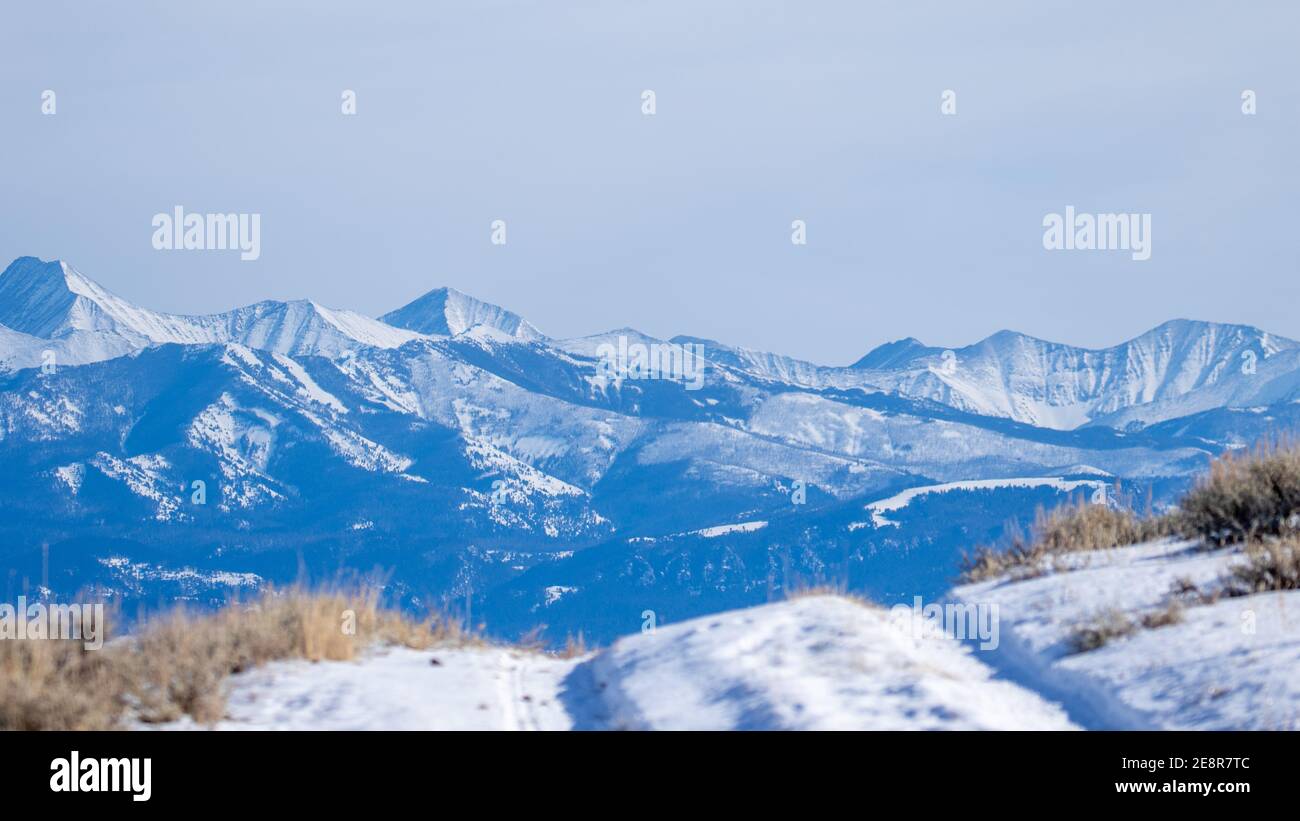 Bozeman Montana Mountain Range Stock Photo Alamy