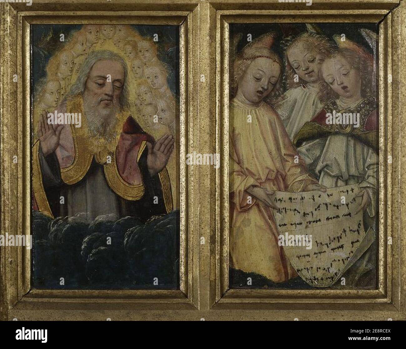 Mistrz Dyptyku Bońskiego (fl. ca. 1470-1500) - God the Father and Choir of Angels - M.Ob.10 Stock Photo
