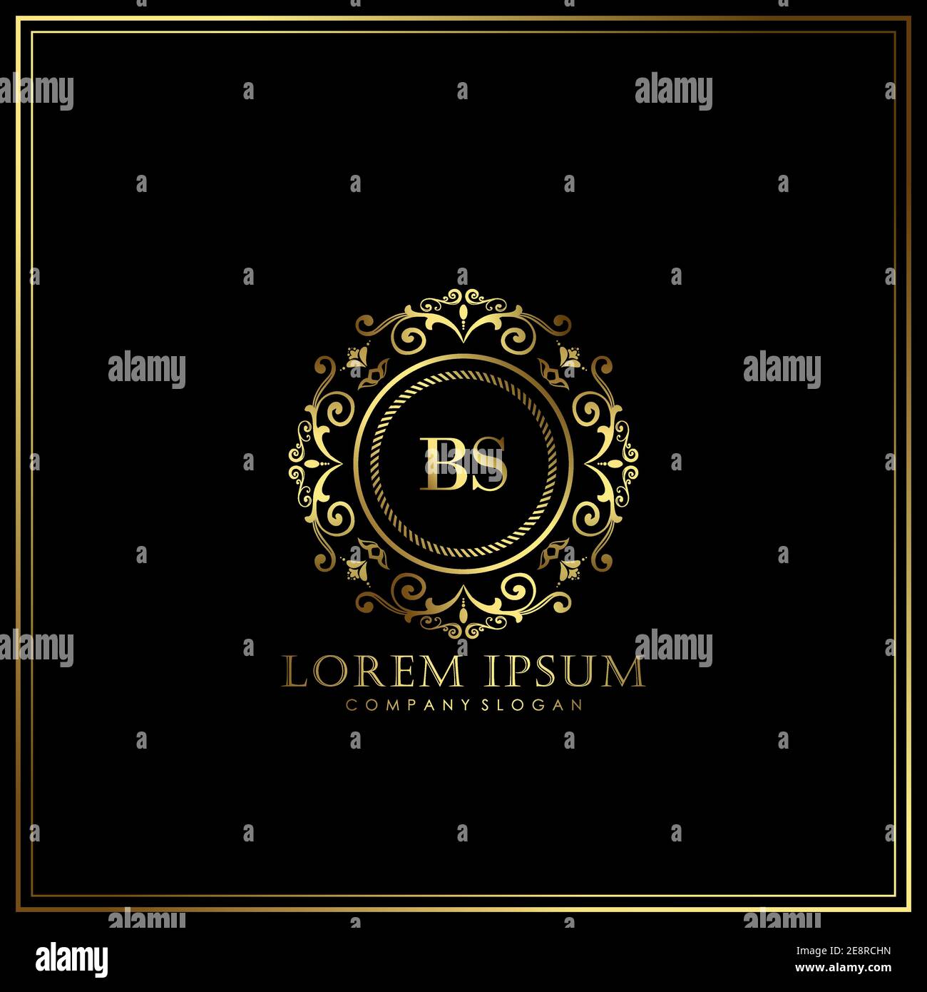 BS Initial Letter Luxury Logo template in vector for Restaurant, Royalty, Boutique, Cafe, Hotel, Heraldic, Jewelry, Fashion and other vector illustrat Stock Vector