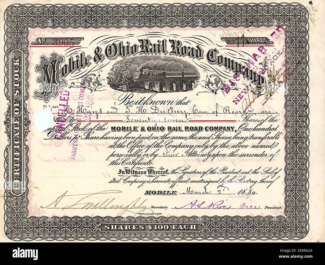 Mobile & Ohio Railroad 1877 Stock Photo - Alamy