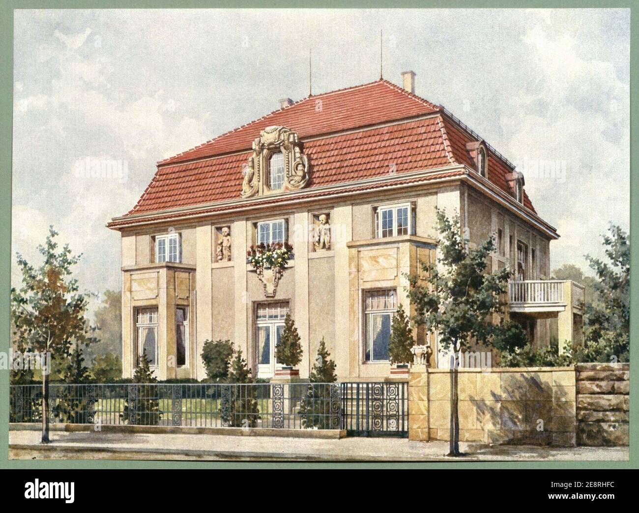 Moderne Villen in Meisteraquarellen Serie II Tafel 019 Dresden Landhaus  Voßstraße 2 Stock Photo - Alamy, image size:1300x1043