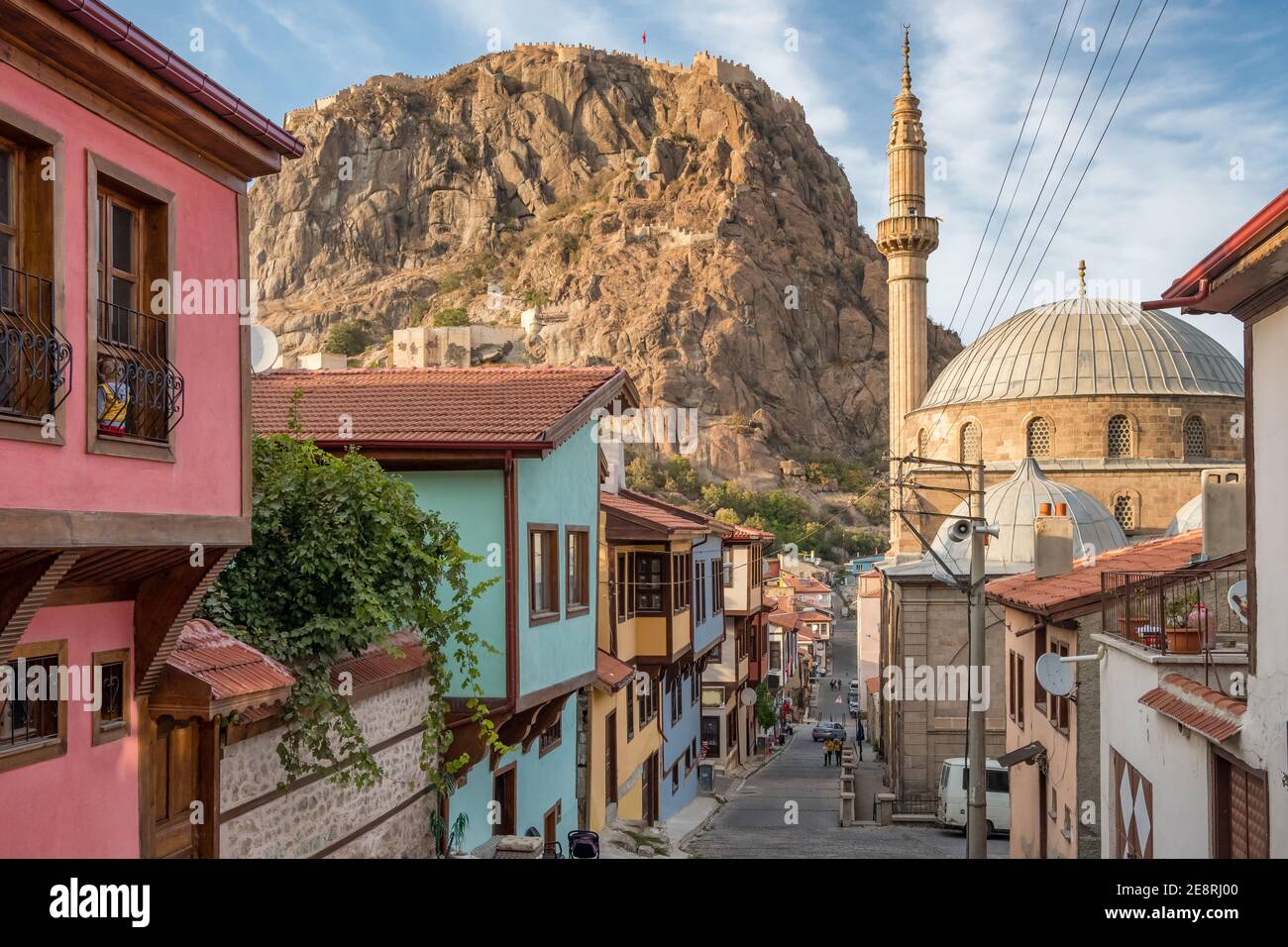 Traditional turkish ottoman houses in Afyonkarahisar city, Turkey Stock
