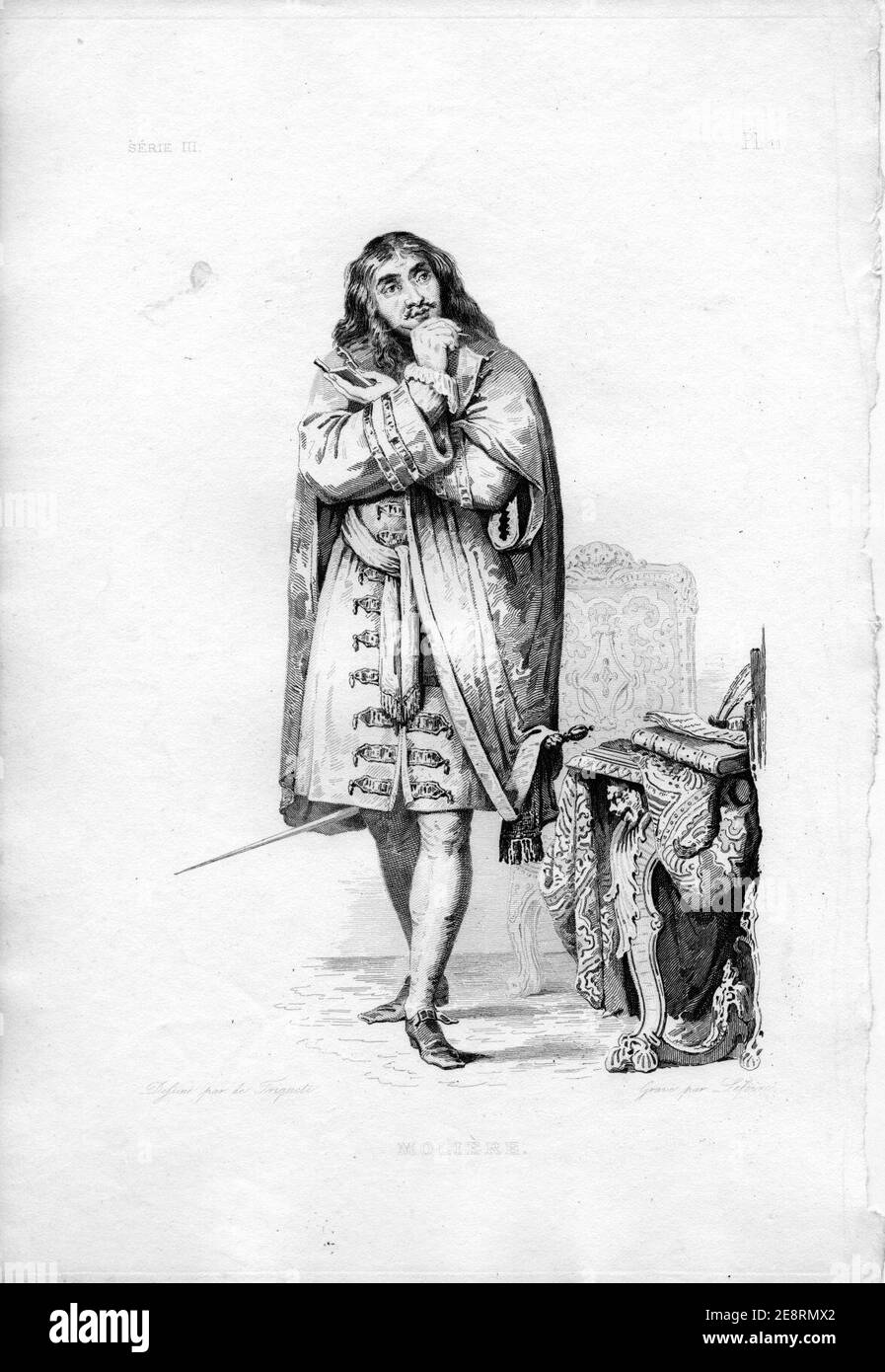 Molière (portrait gravé. Stock Photo