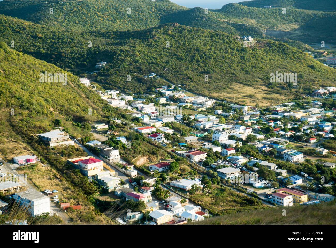 The Caribbean island of St.Maarten landscape and Cityscape. The French