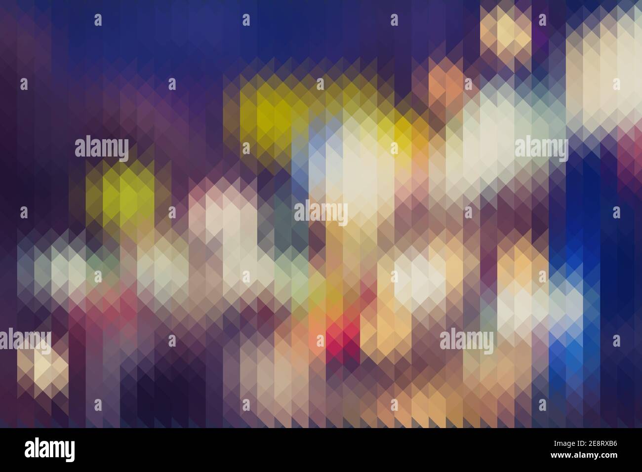 Colourful abstract triangles pixel background Stock Photo
