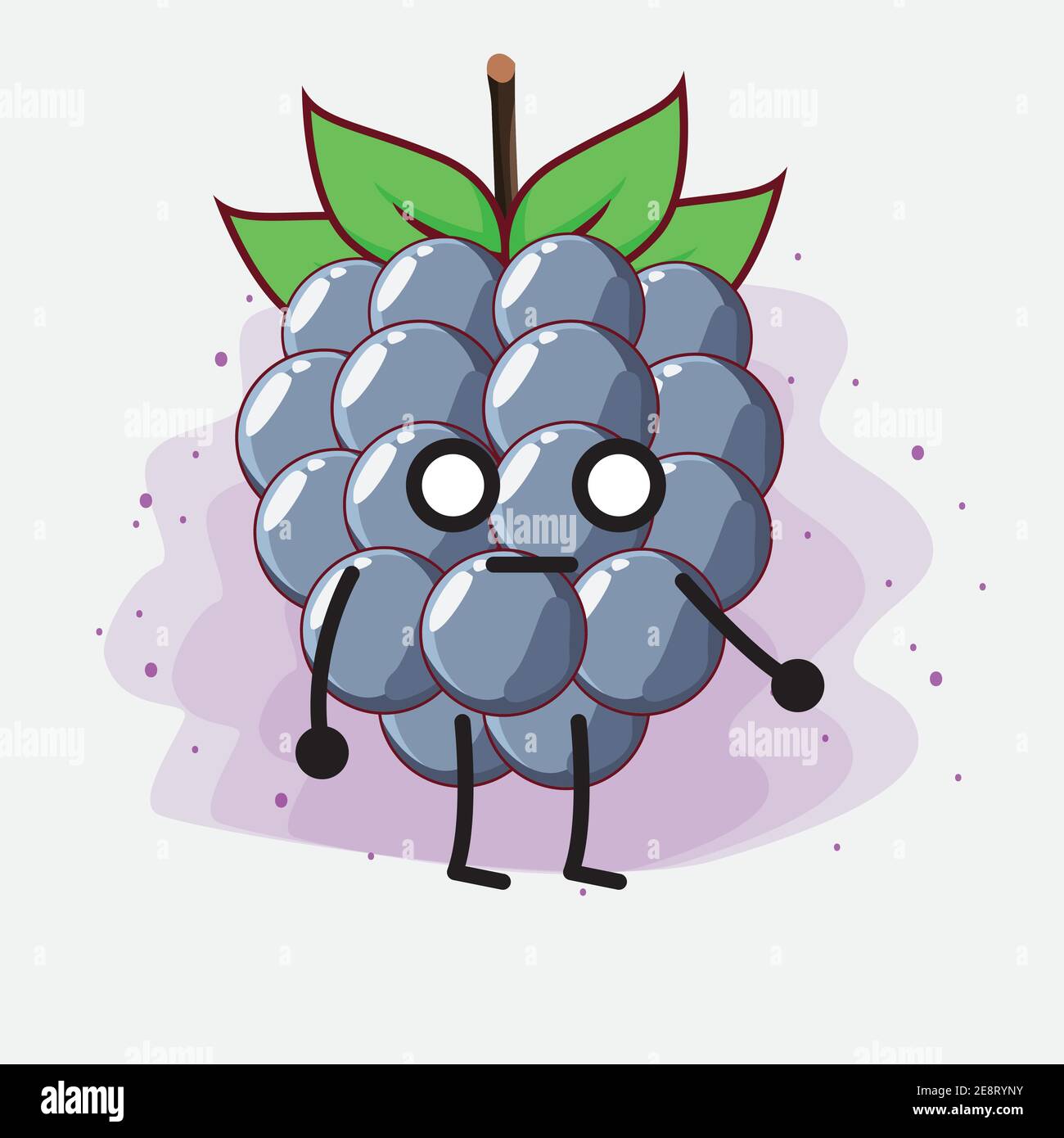 An illustration of Cute Dewberry fruit character Stock Vector Image