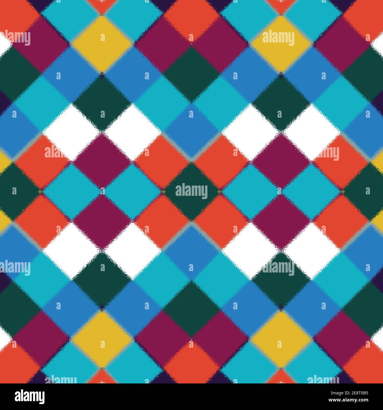 Seamless pattern of multicolored triangle patterns Stock Photo