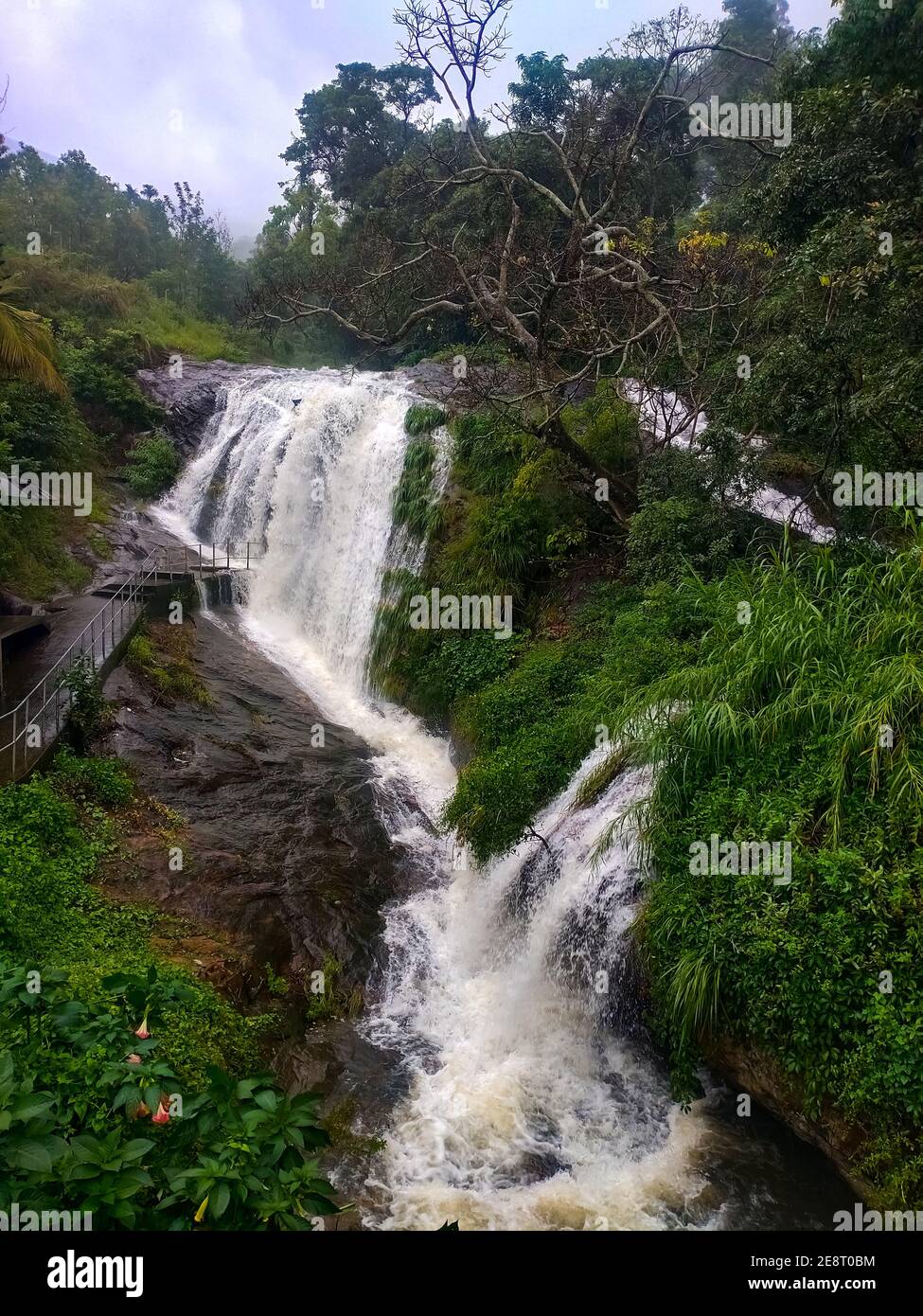 Beautiful Water Falling on Monsoon Rain Fall. Kerala Water Falls Slow