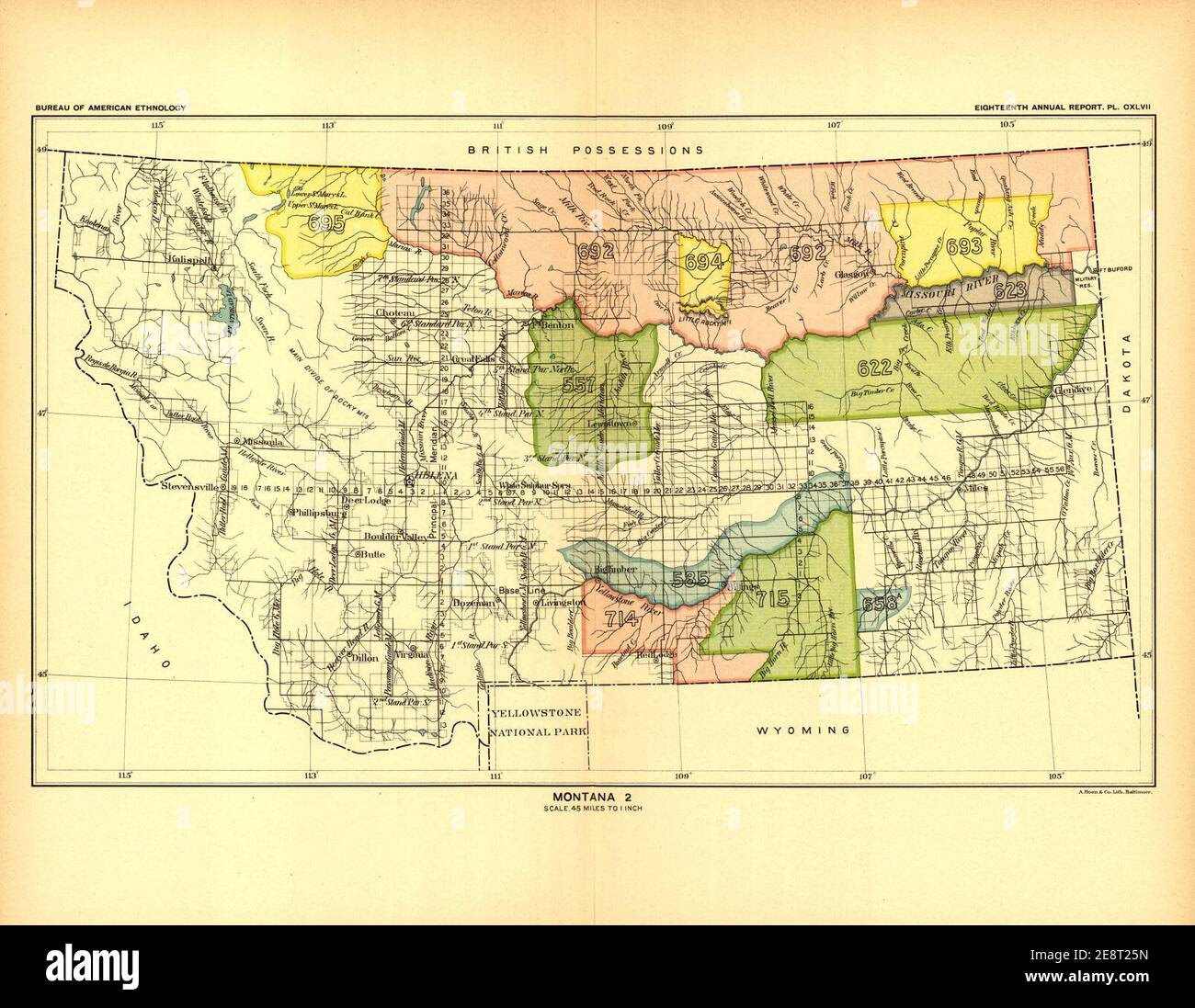 Montana 2, Indian Land Cessions in the United States, 1784-1894 Stock ...