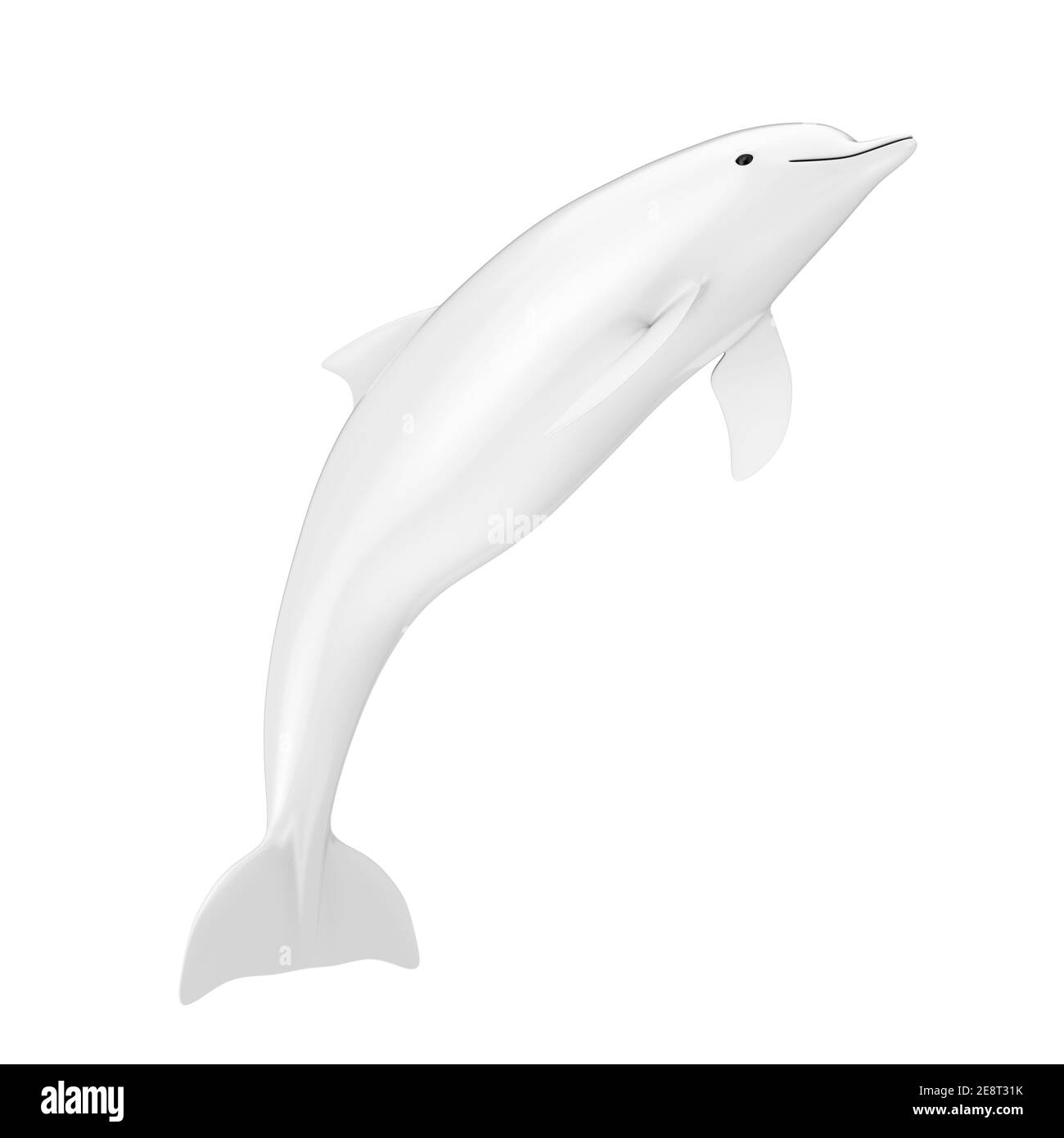 White Tursiops Truncatus Ocean or Sea Bottlenose Dolphin in Clay Style on a  white background. 3d Rendering Stock Photo - Alamy