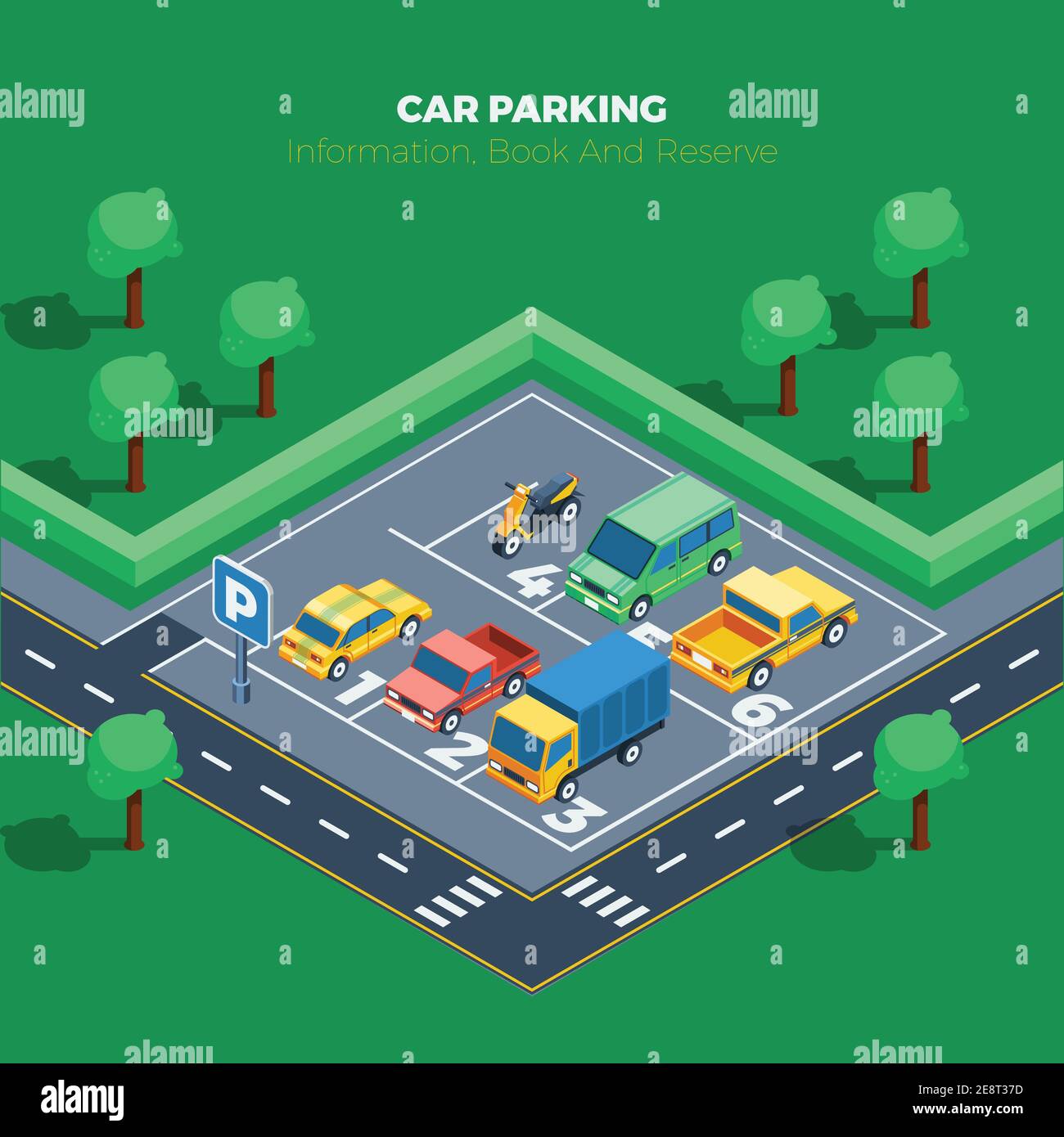 Car Parking Concept. Car Parking Information. Car Parking Poster. Car