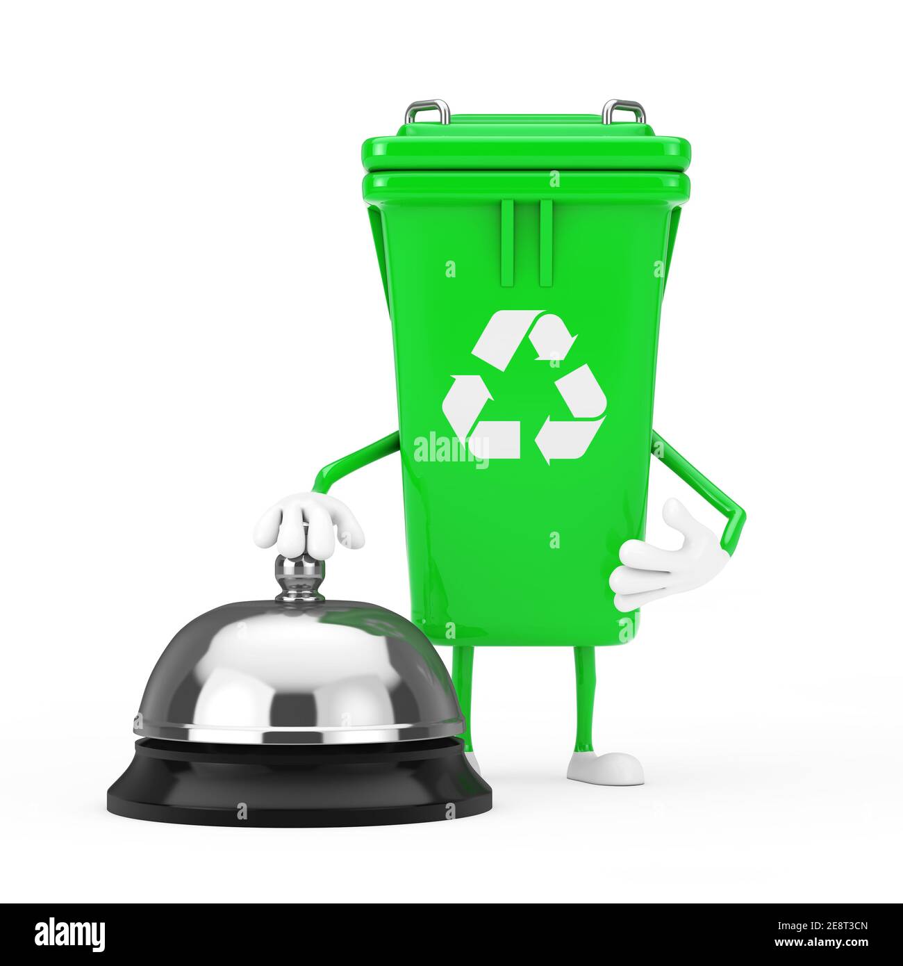 Recycle Sign Green Garbage Trash Bin Character Mascot with Hotel ...