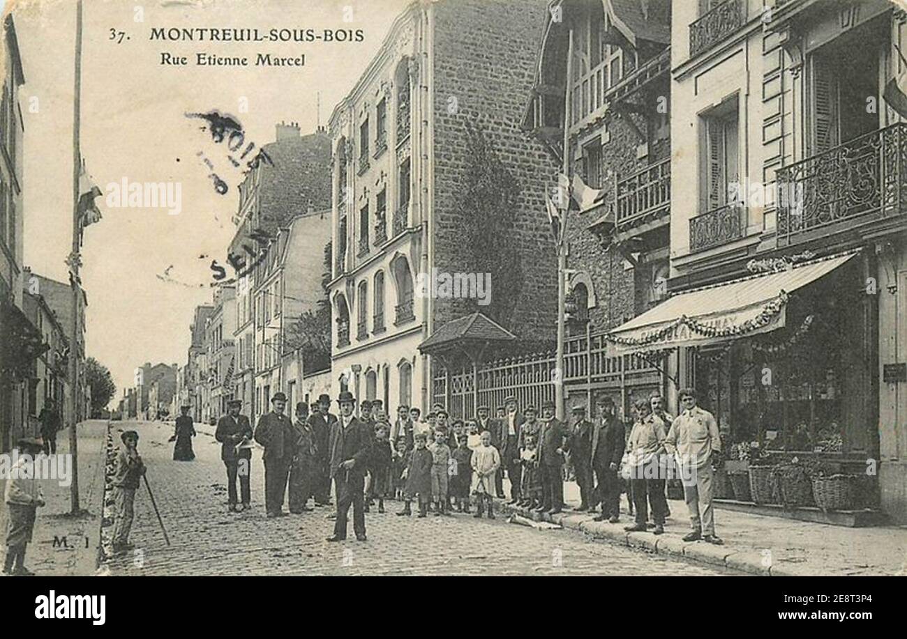 Montreuil-sous-Bois.Rue Etienne Marcel. Stock Photo