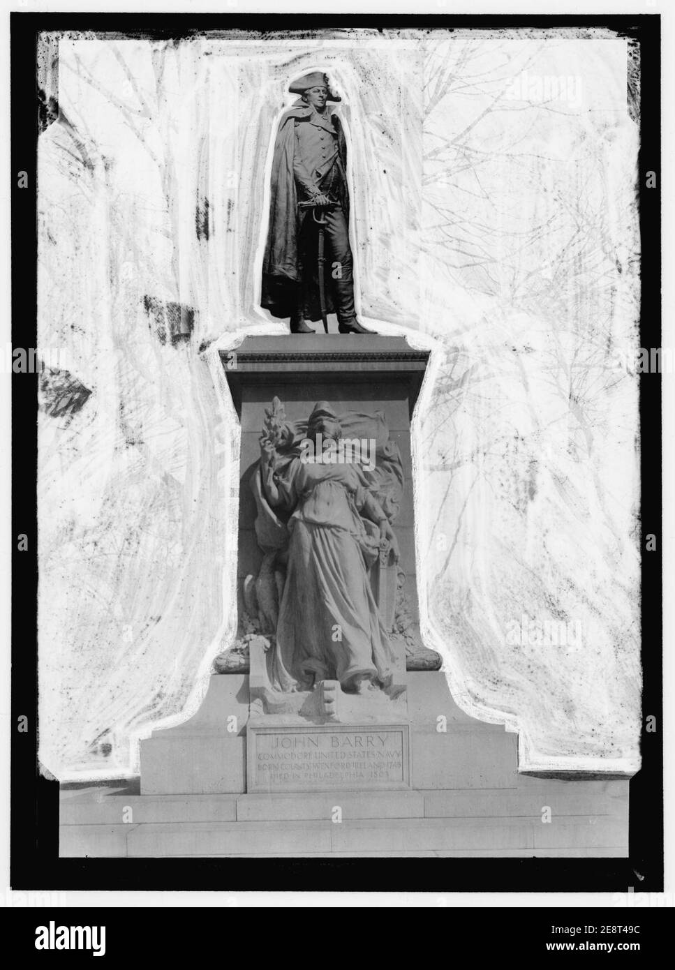 Monument to John Barry, Commodore, United States Navy Stock Photo