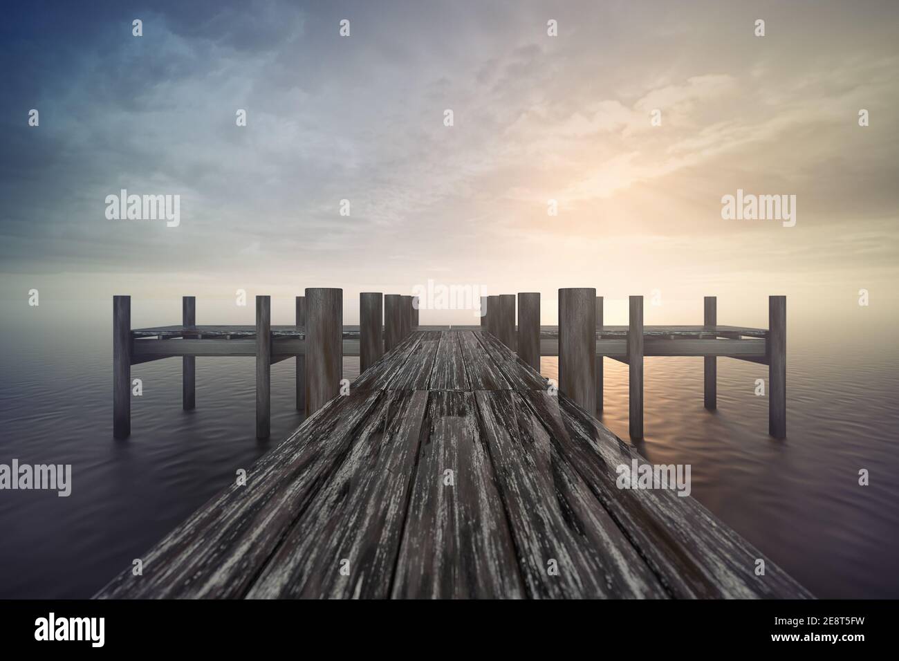 Wooden boardwalk 3d rendering hi-res stock photography and images - Alamy
