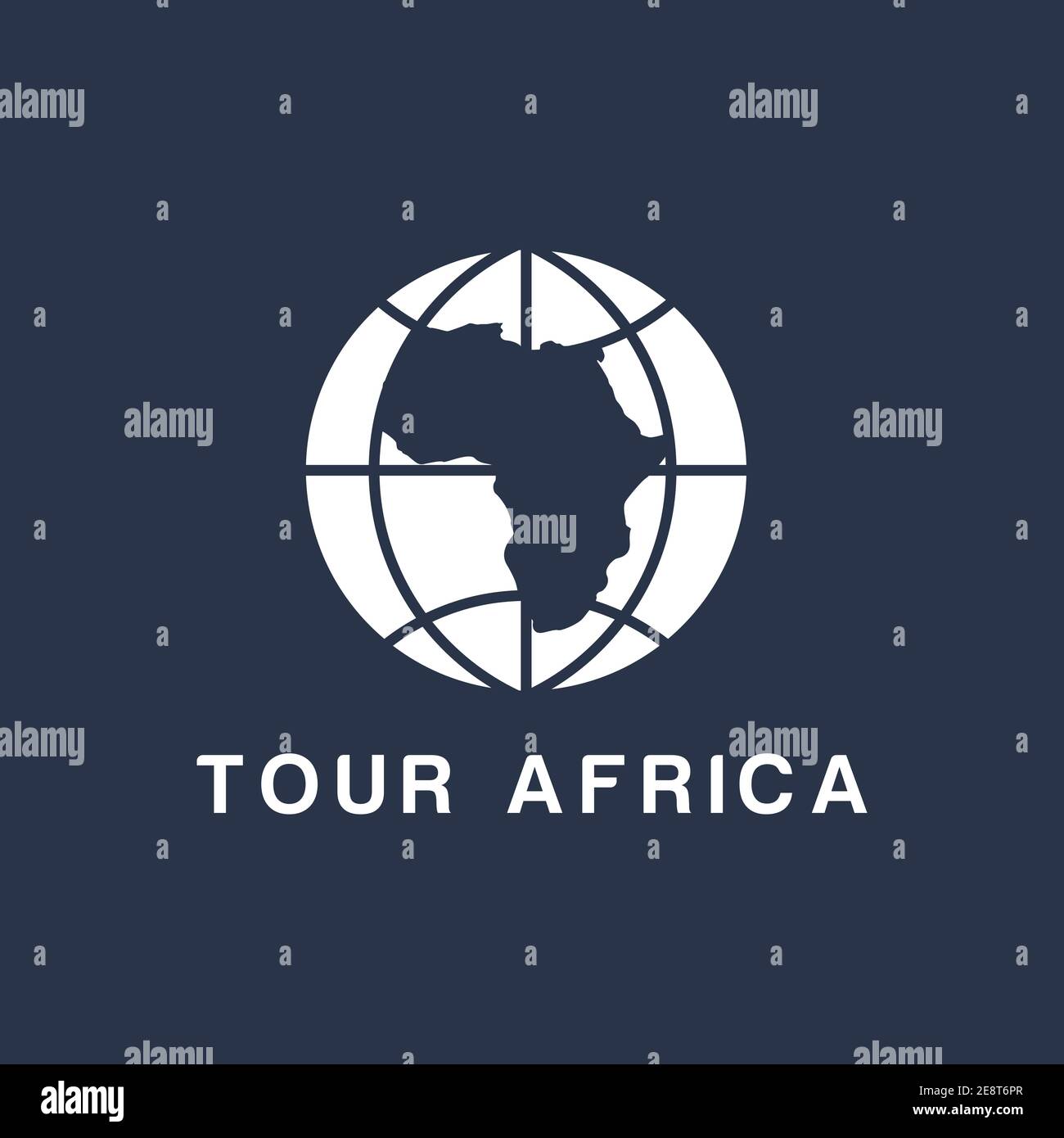 WORLD SYMBOL LOGO WITH AFRICAN MAP WITH NEGATIVE SPACES Stock Vector