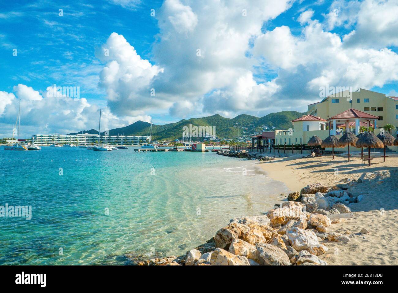 The Caribbean island of St.Maarten Cityscape. The Dutch Caribbean island of Sint Maarten