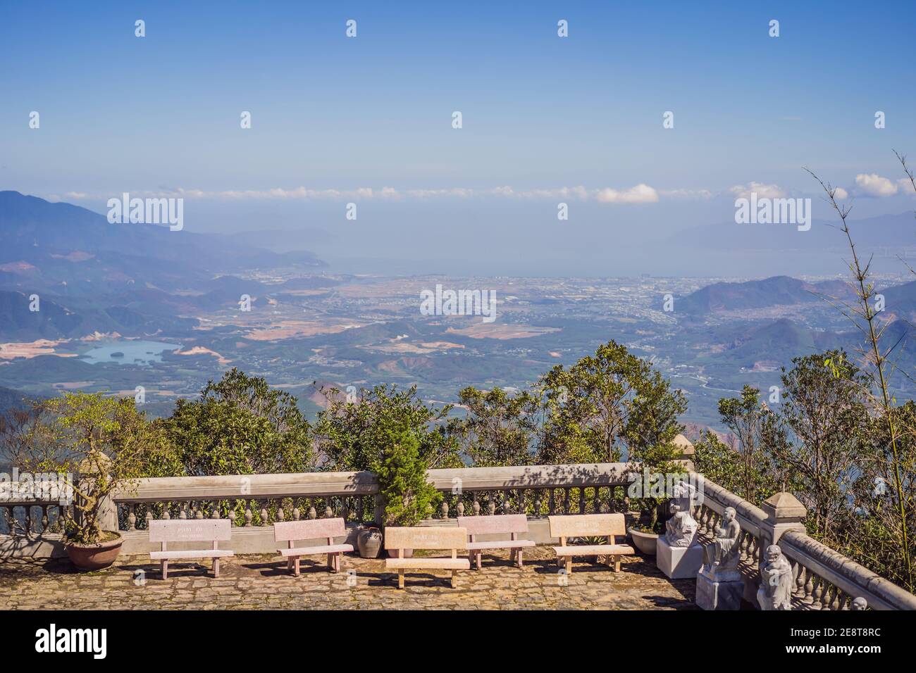 Famous tourist attraction - European city at the top of the Ba Na Hills, Vietnam Stock Photo