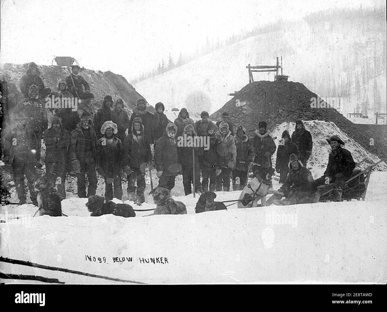 Mining claim No 39 below Hunker Creek, Yukon Territory, ca 1898 Stock Photo