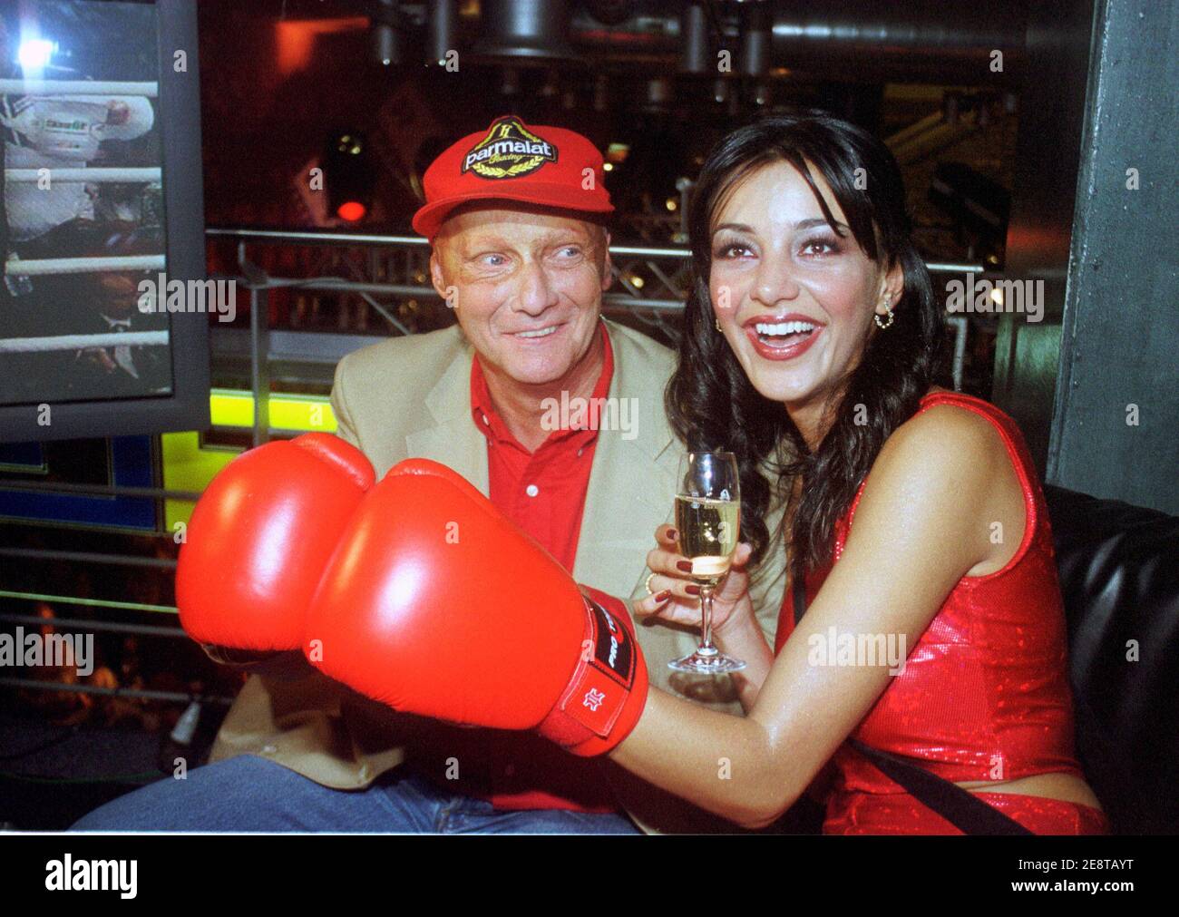 Koeln Arena Cologne Germany 25.9.1999, Boxing: Schulz vs Klitschko, VIP guests: Niki LAUDA and Verona FELDBUSCH (Pooth) Stock Photo