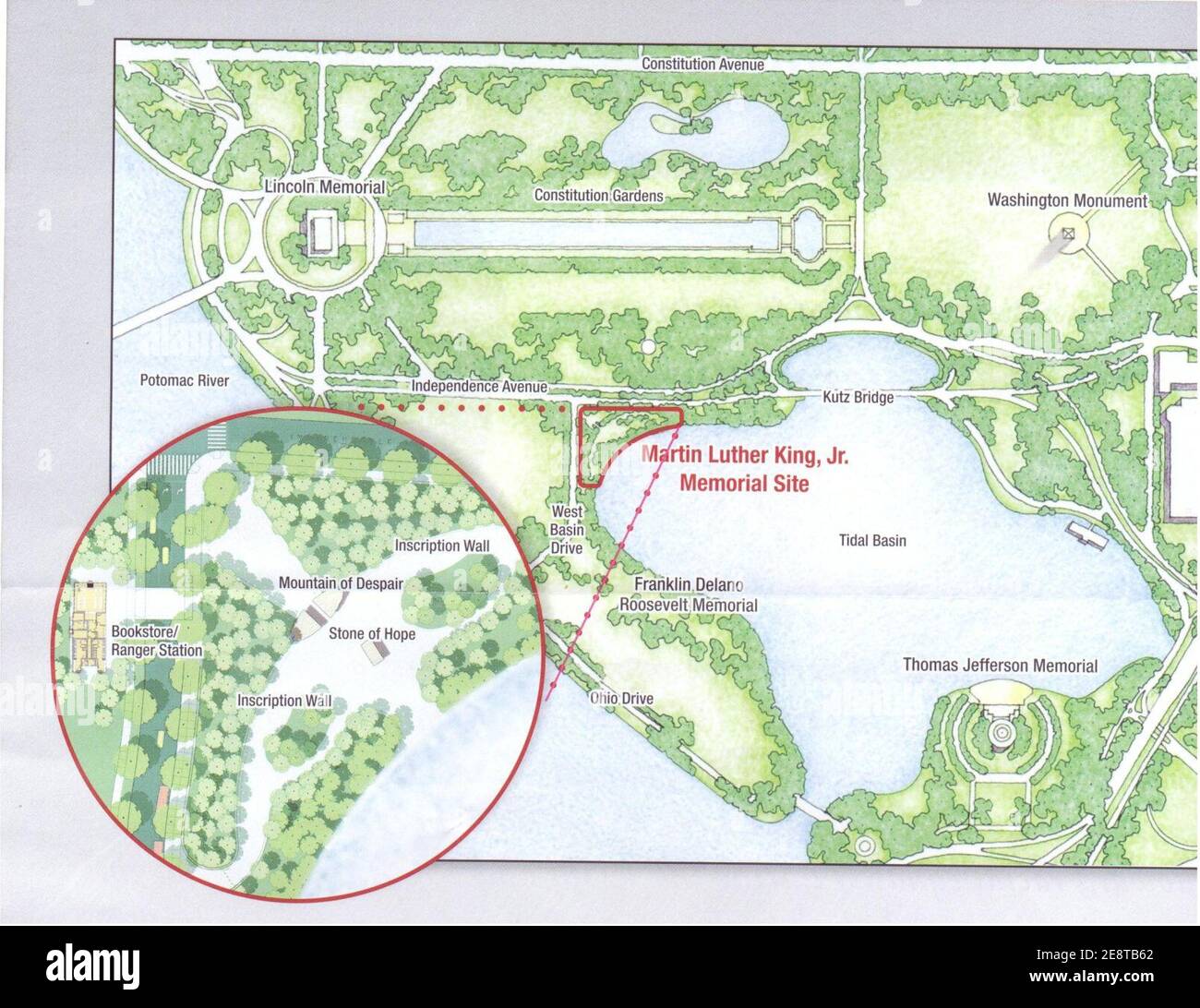 MLK Memorial map Stock Photo Alamy