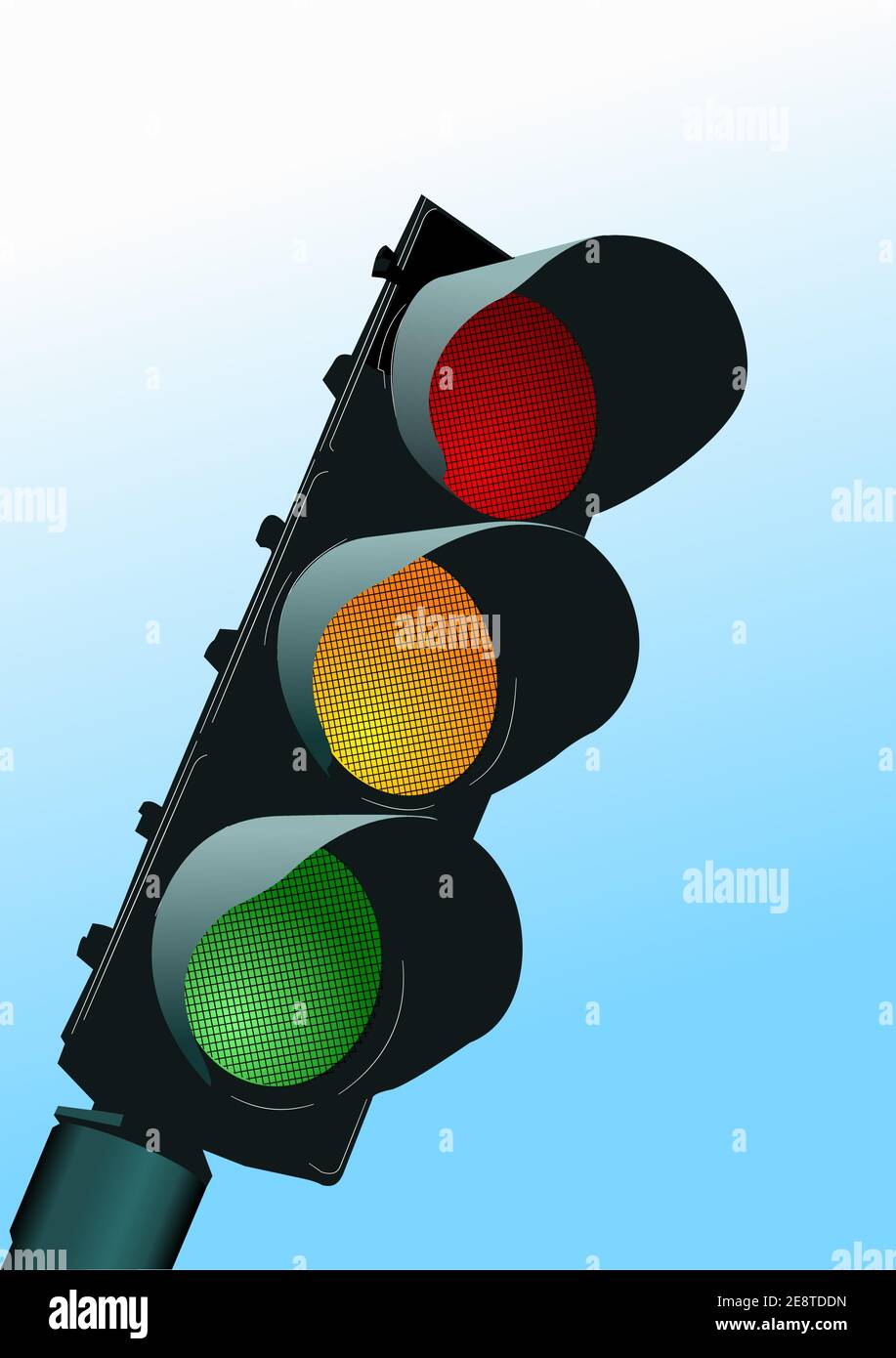 Traffic lights. Red signal. Yellow signal. Green signal Stock Vector