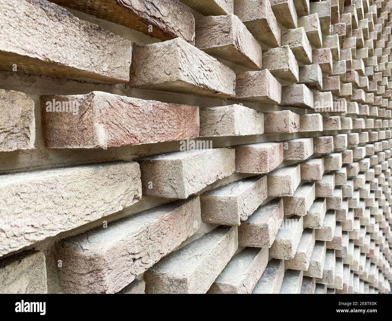 Brick wall with a radius with an interesting decorative effect Stock ...