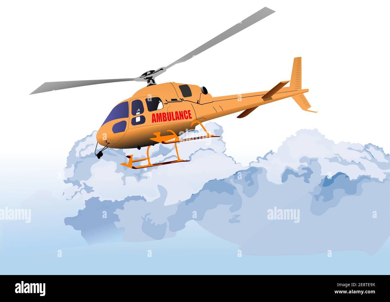 Ambulance or army helicopter. Vector illustration Stock Vector