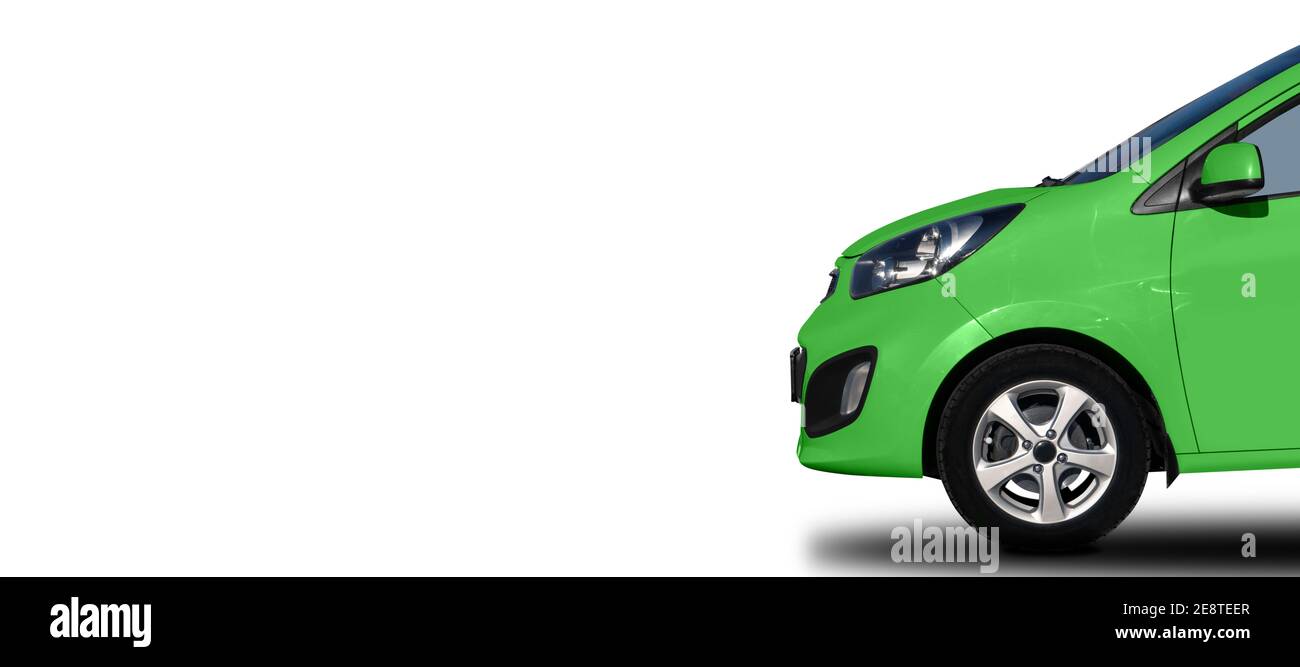 Green car isolated on the white background Stock Photo - Alamy