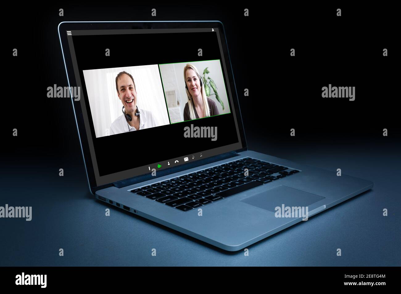 Electronic meeting concept. Teleconference. Video conference Stock