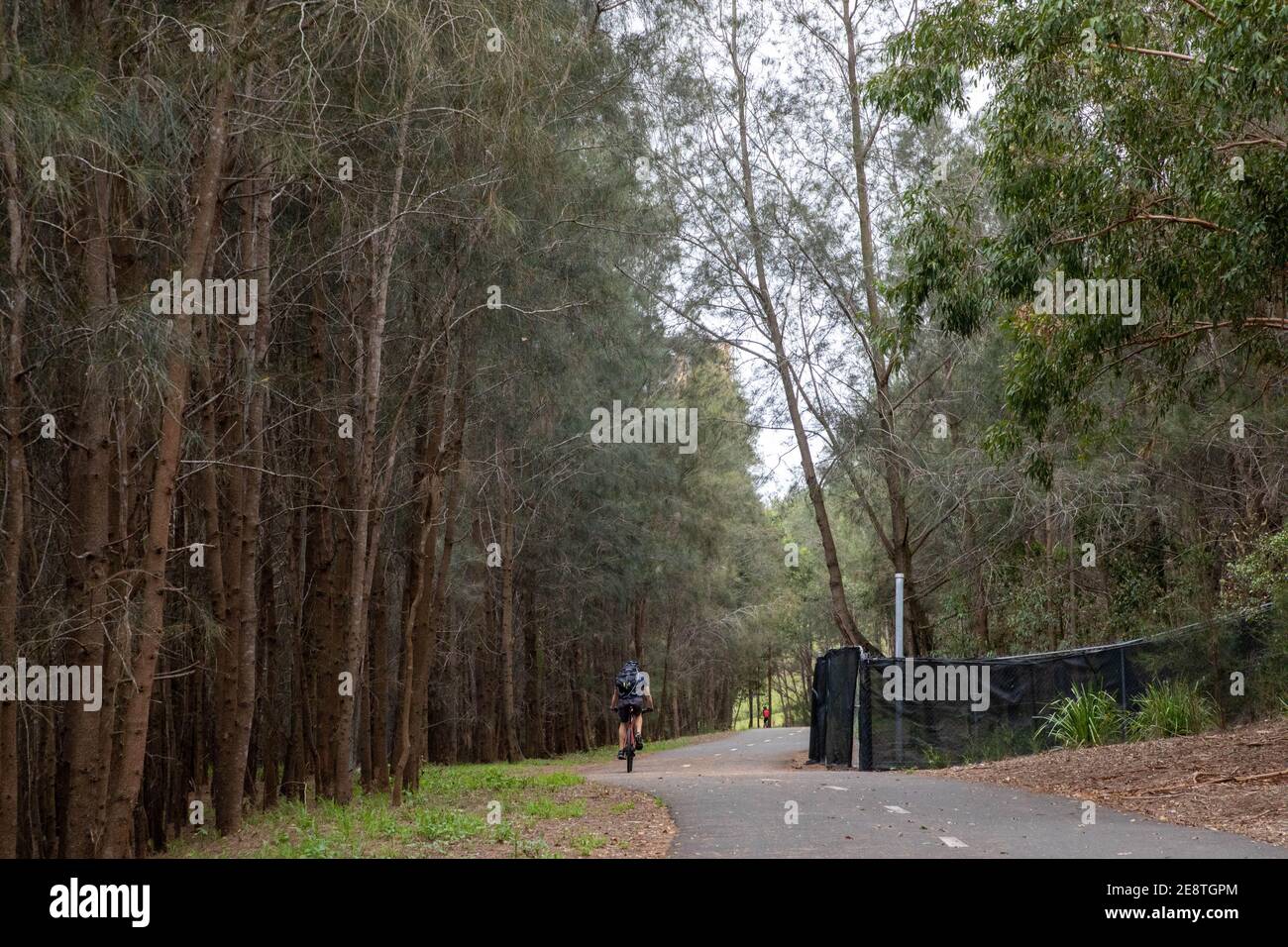 Walking and cycling path in Sydney Olympic Park. Stock Photo