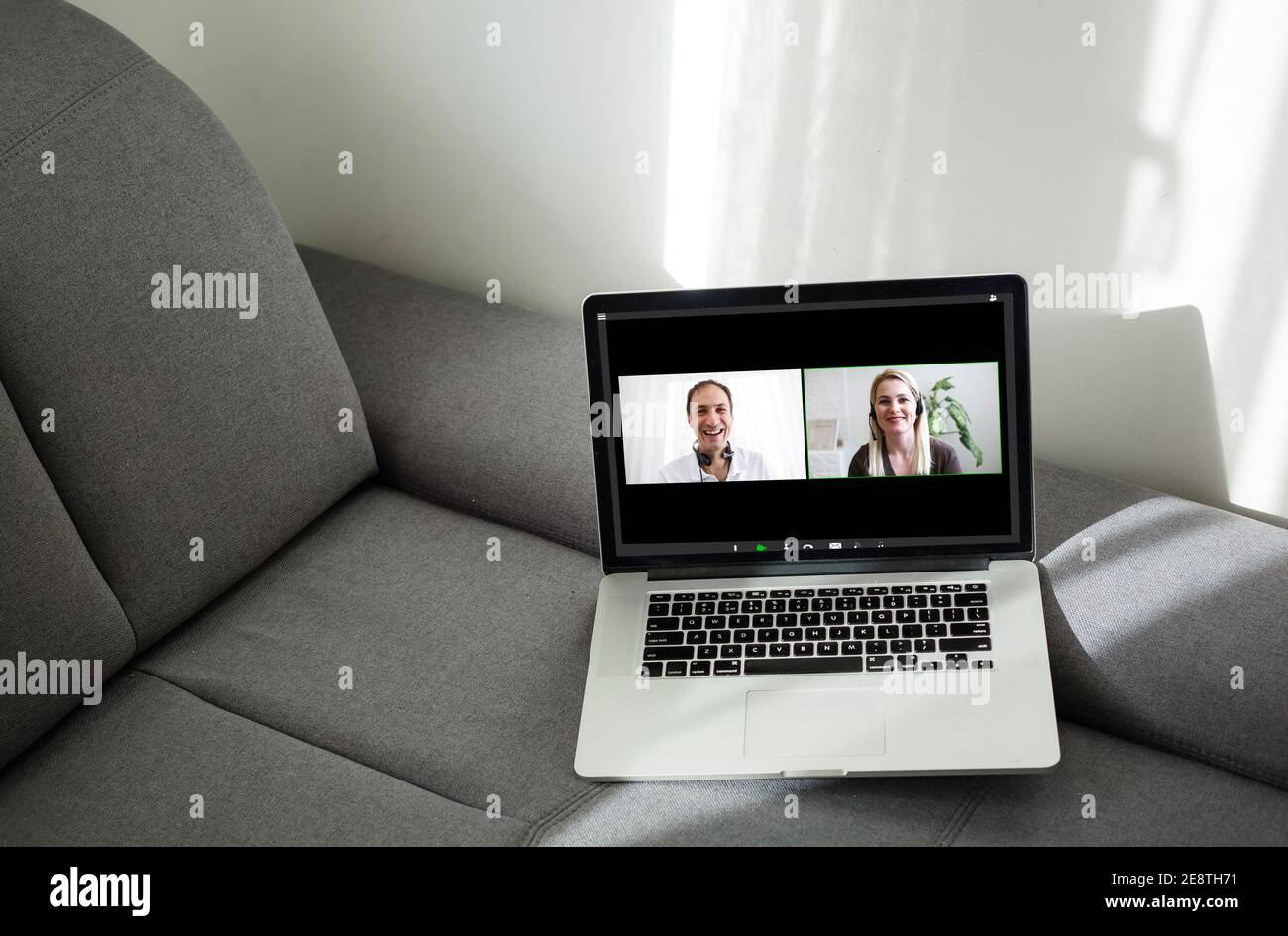 Electronic meeting concept. Teleconference. Video conference Stock