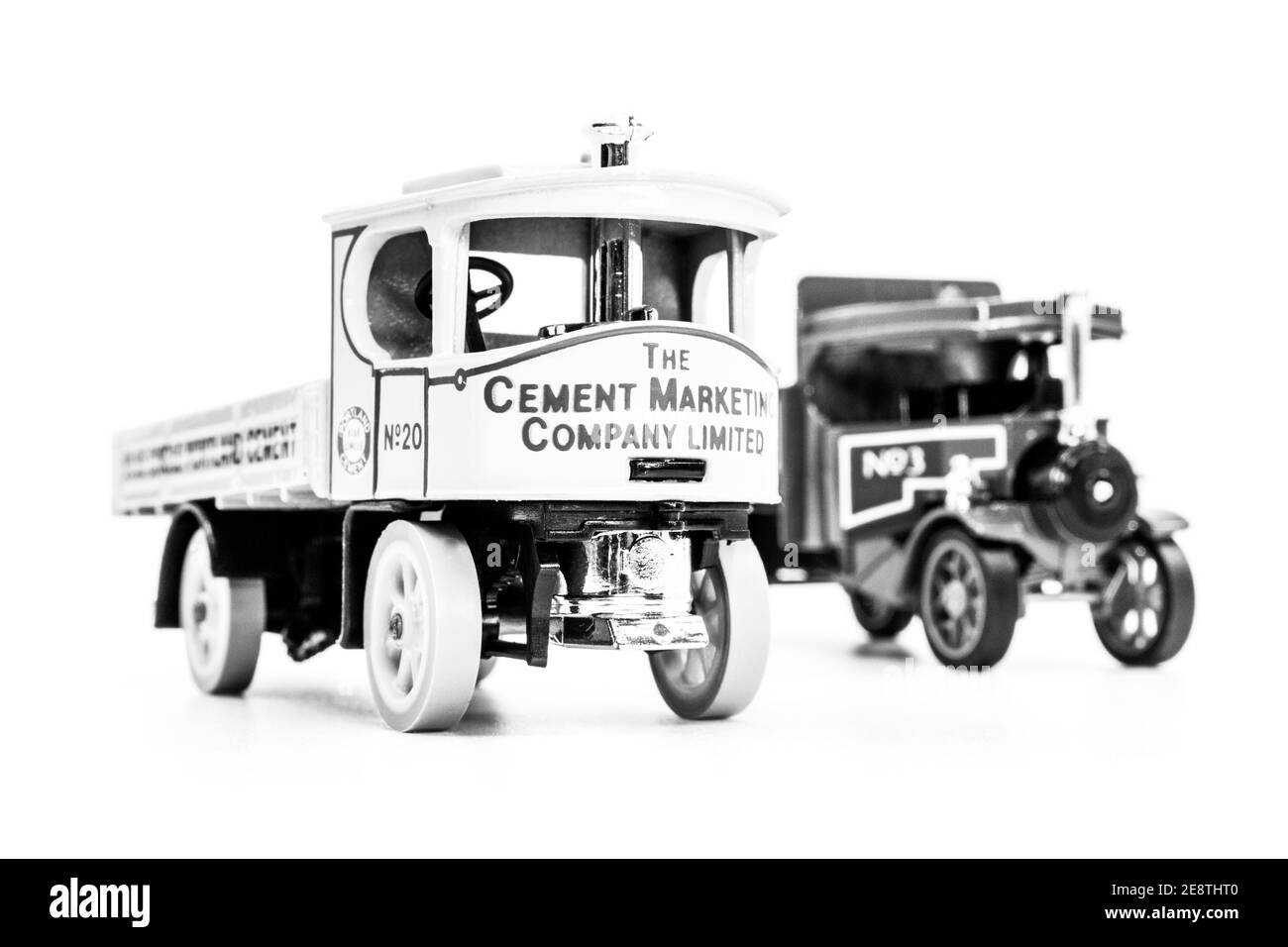 Matchbox Models of Yesteryear Foden and Atkinson Steam Wagons, front view Stock Photo